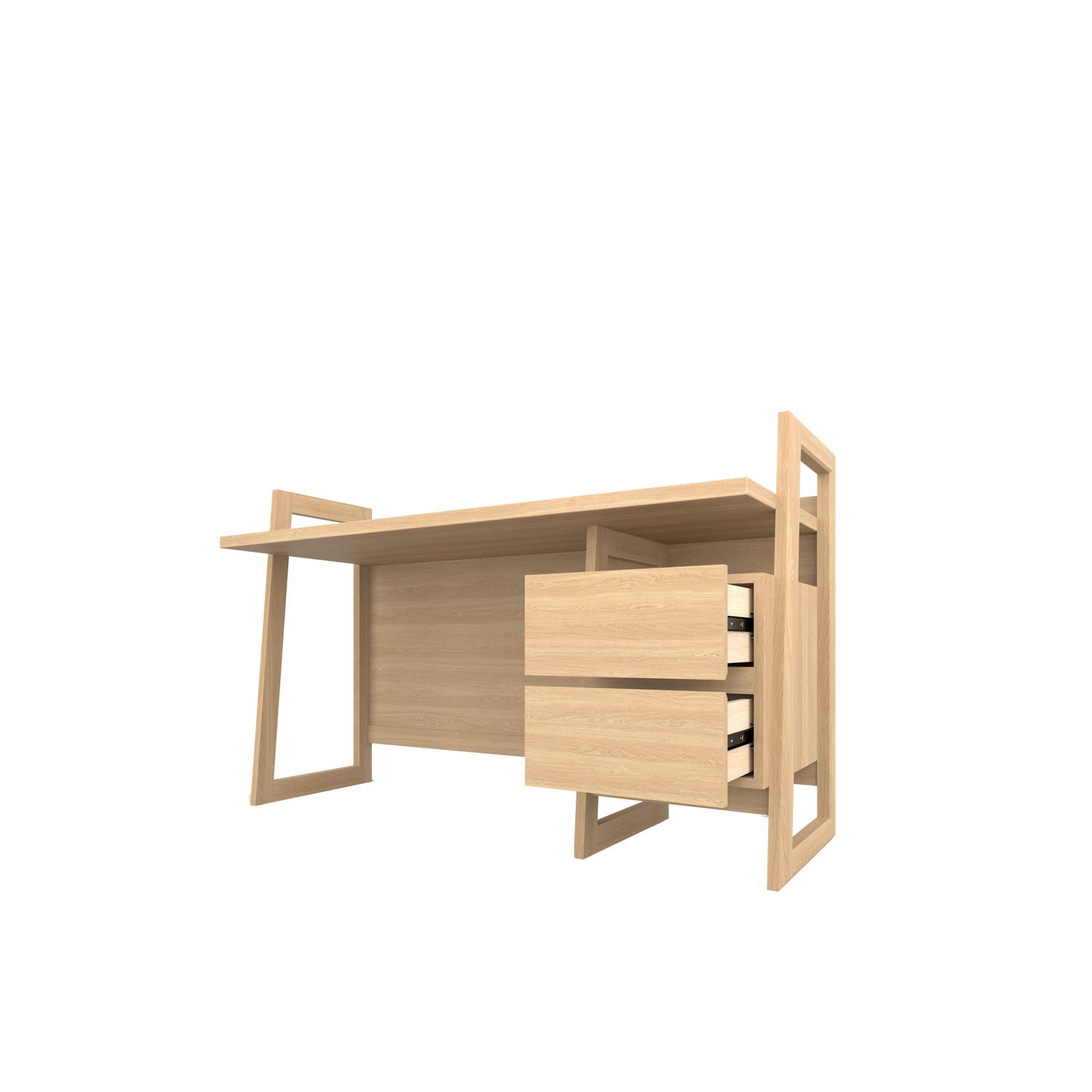 Alto Study Desk - Oak/Oak