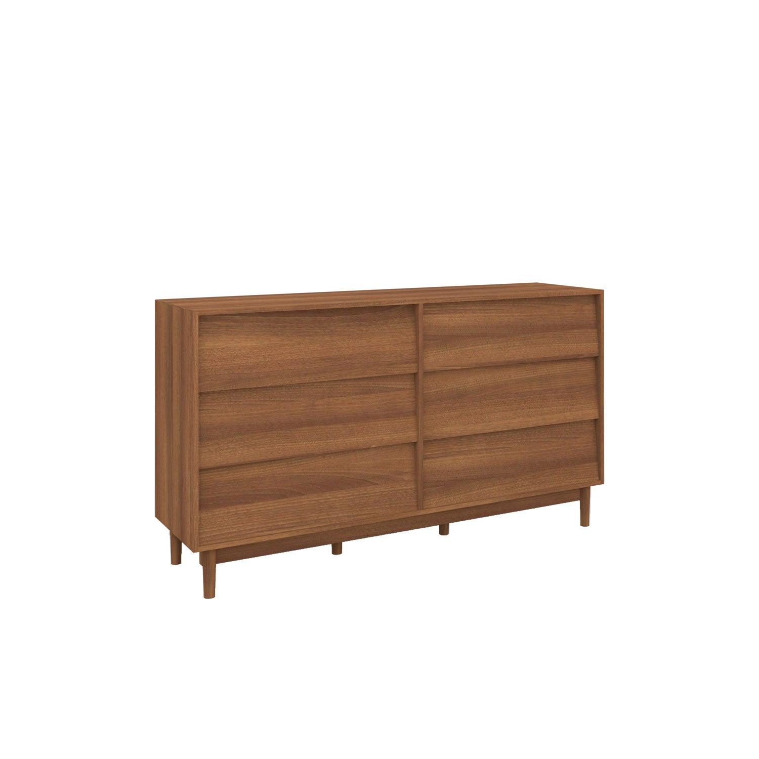 Alvar 6 Drawer Dresser 160 Teak Amber