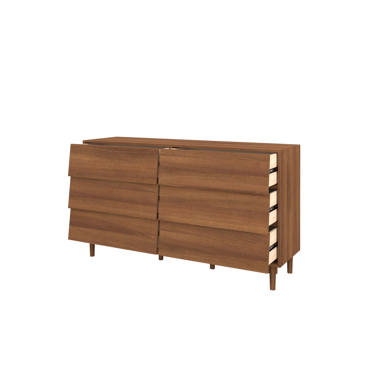 Alvar 6 Drawer Dresser 160 Teak Amber