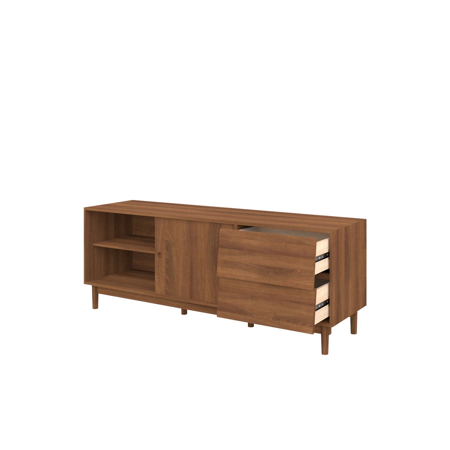 Alvar TV Unit 180 Teak with Sliding Doors & Drawers