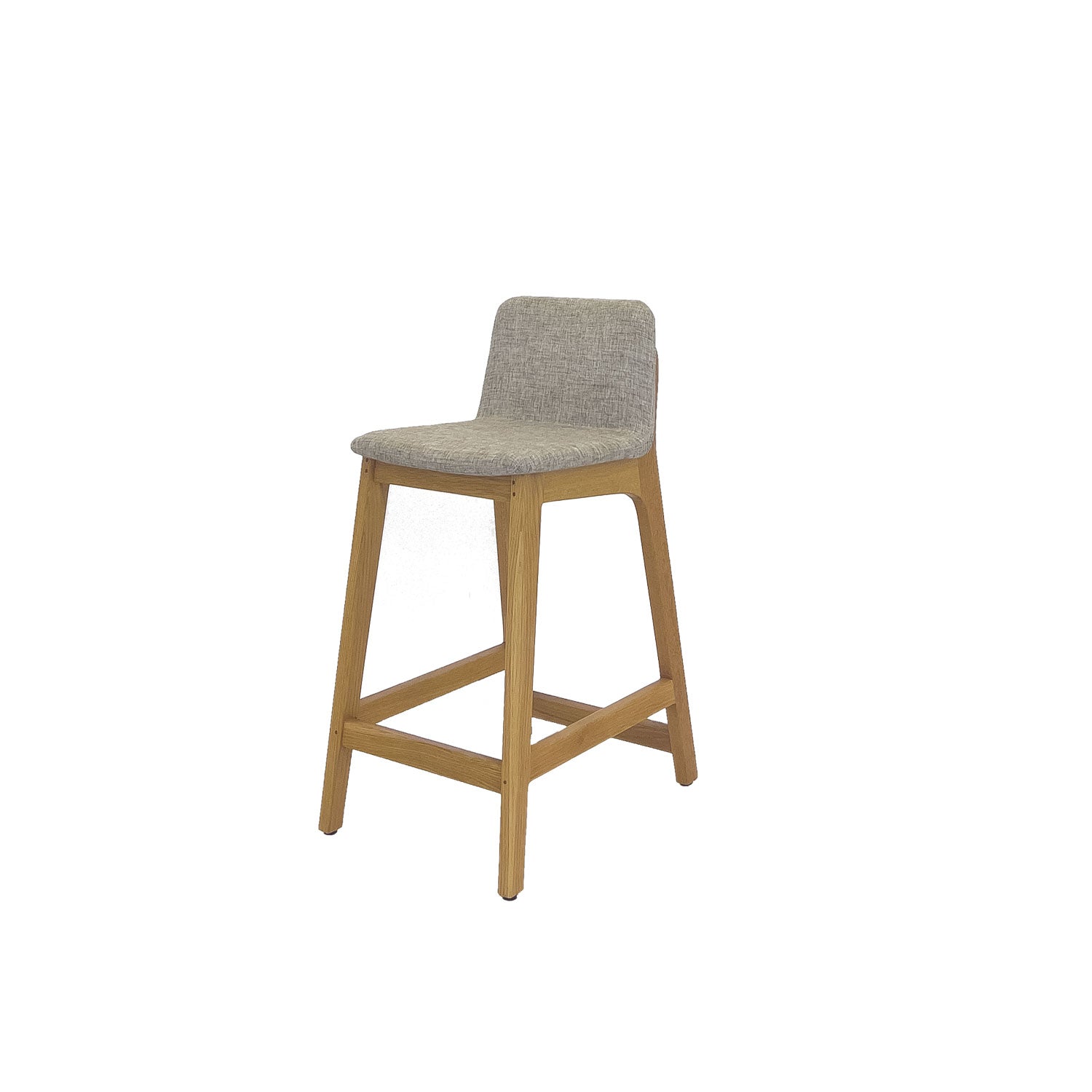 Ane Breakfast Bar Chair Oak - Faux Leather Black