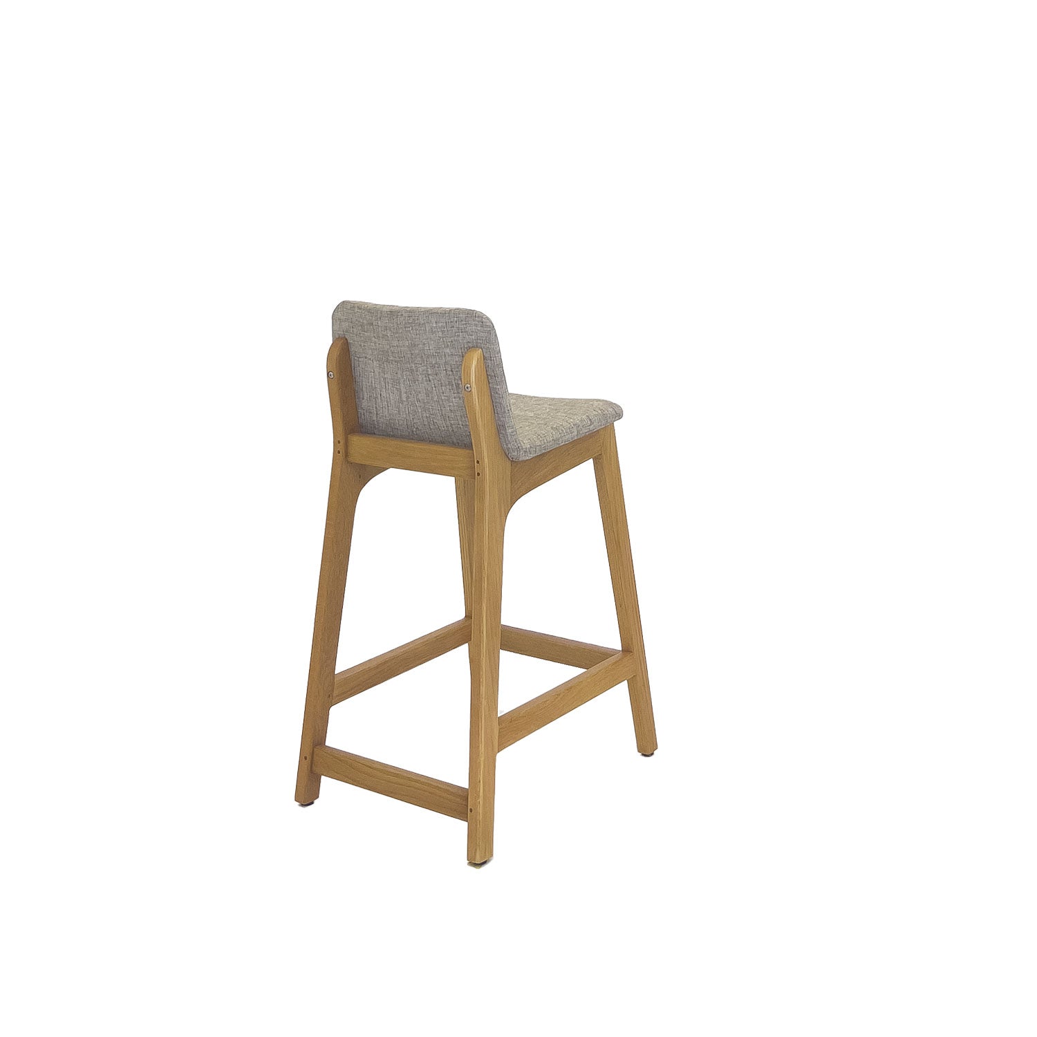 Ane Breakfast Bar Chair Oak - Faux Leather Black