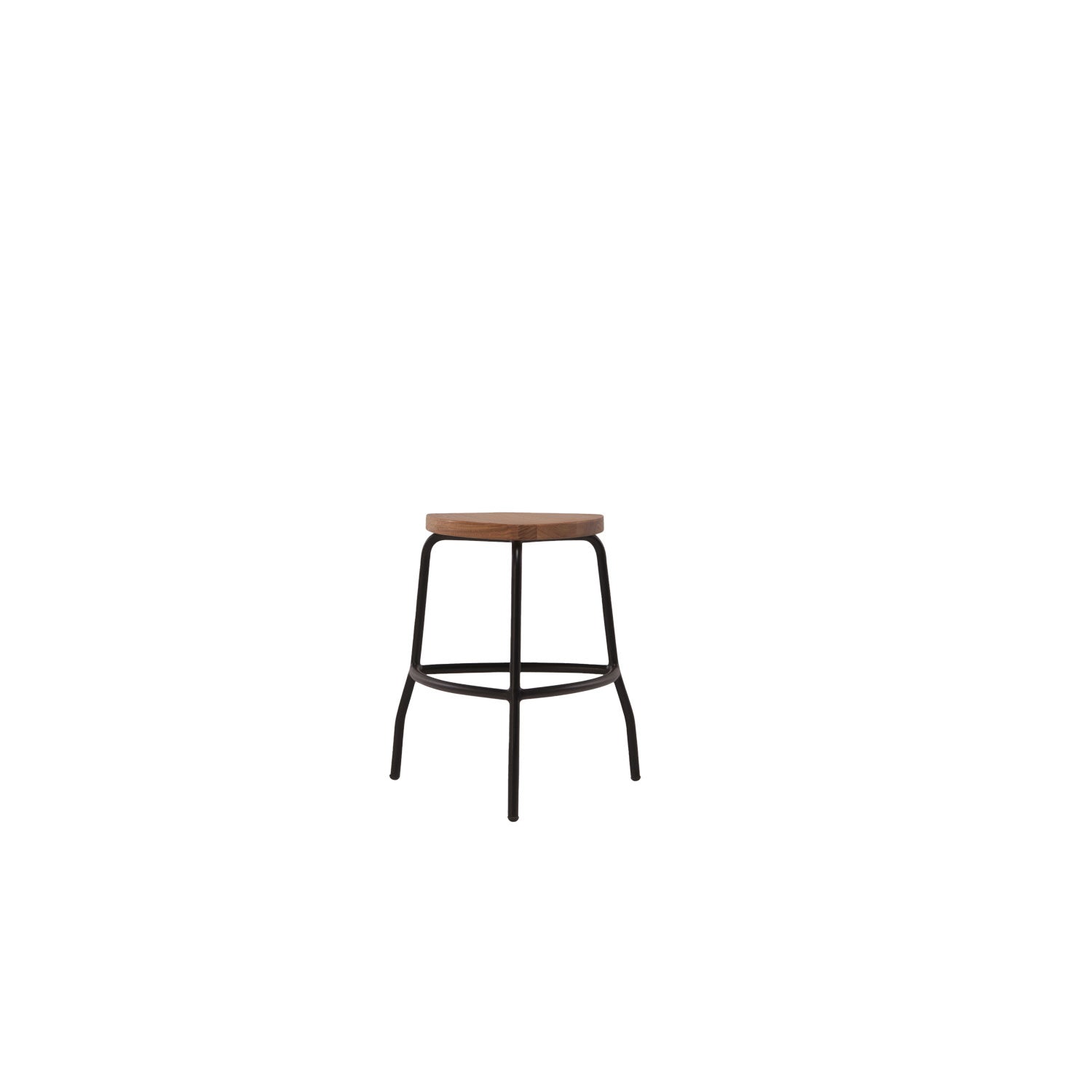 Atl Alu Dining Stool - Black / Oak
