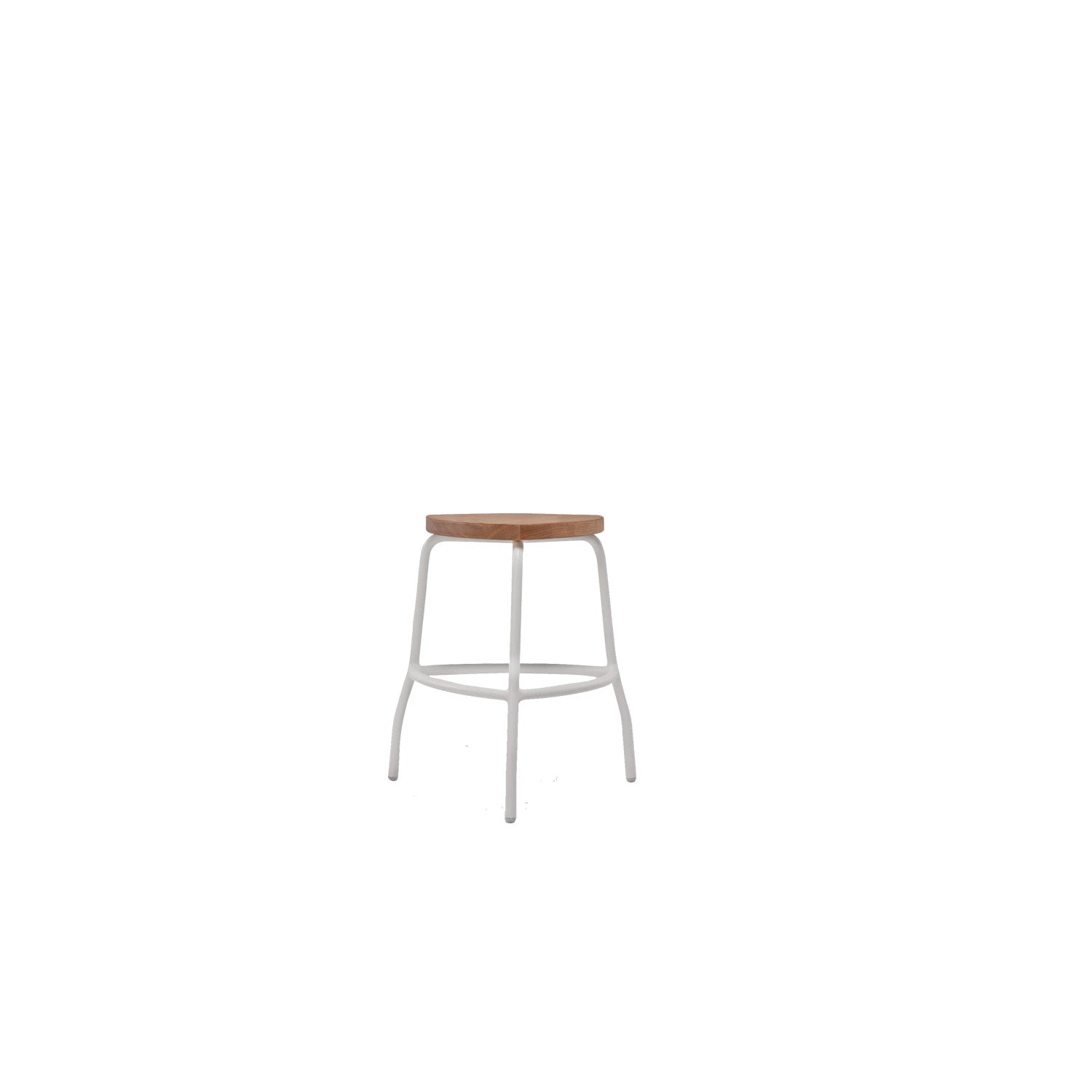 Atl Alu Dining Stool - White / Oak