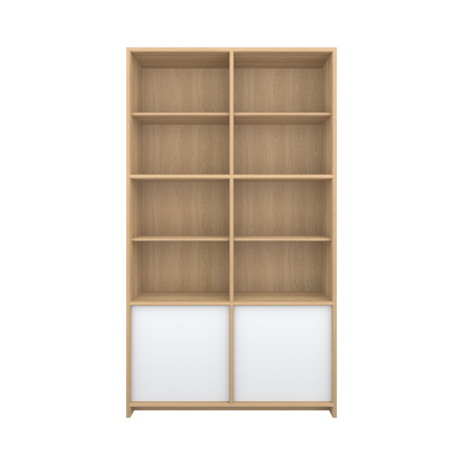 Axel Bookcase with Door Oak - W120cm / Oak/White / Solid Oak