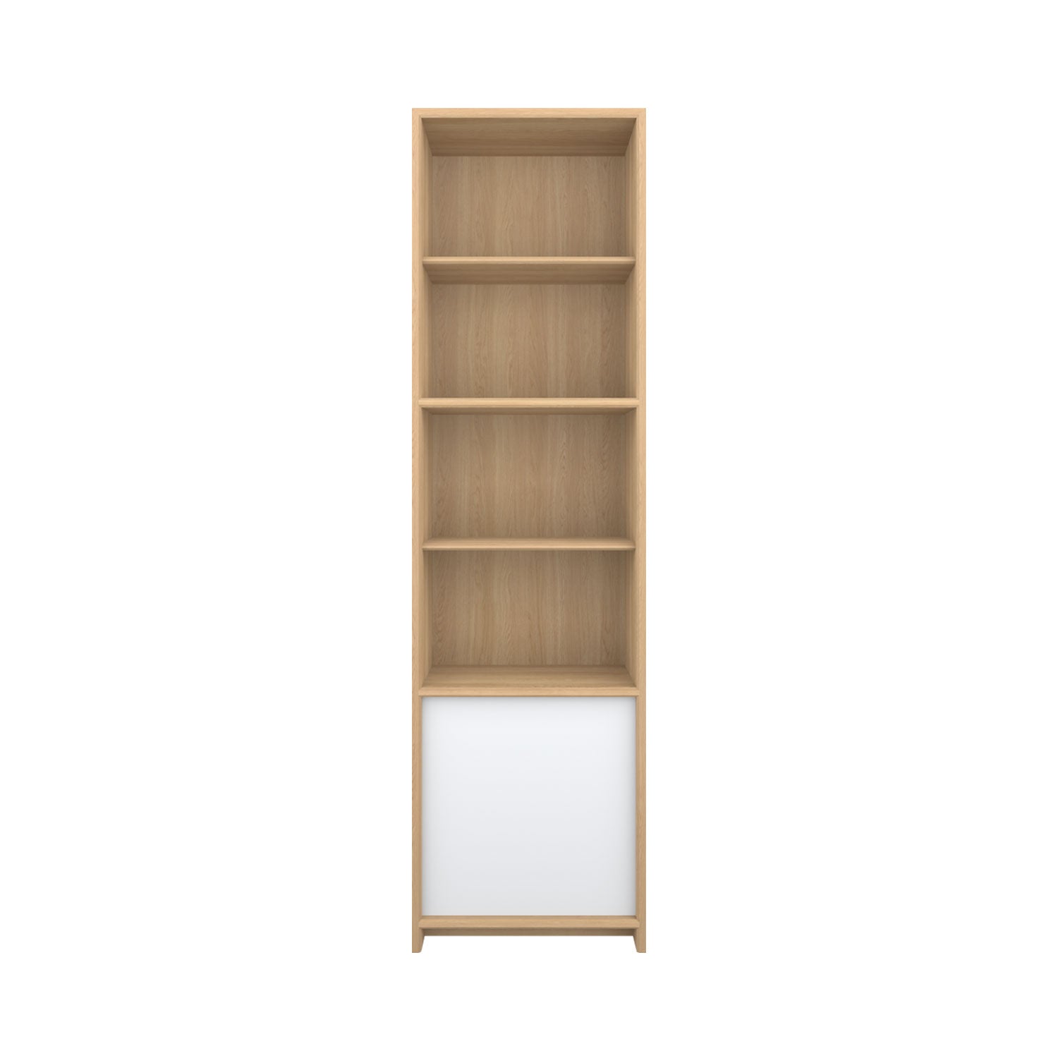 Axel Bookcase with Door Oak - W60cm / Oak/White / Oak Veneer