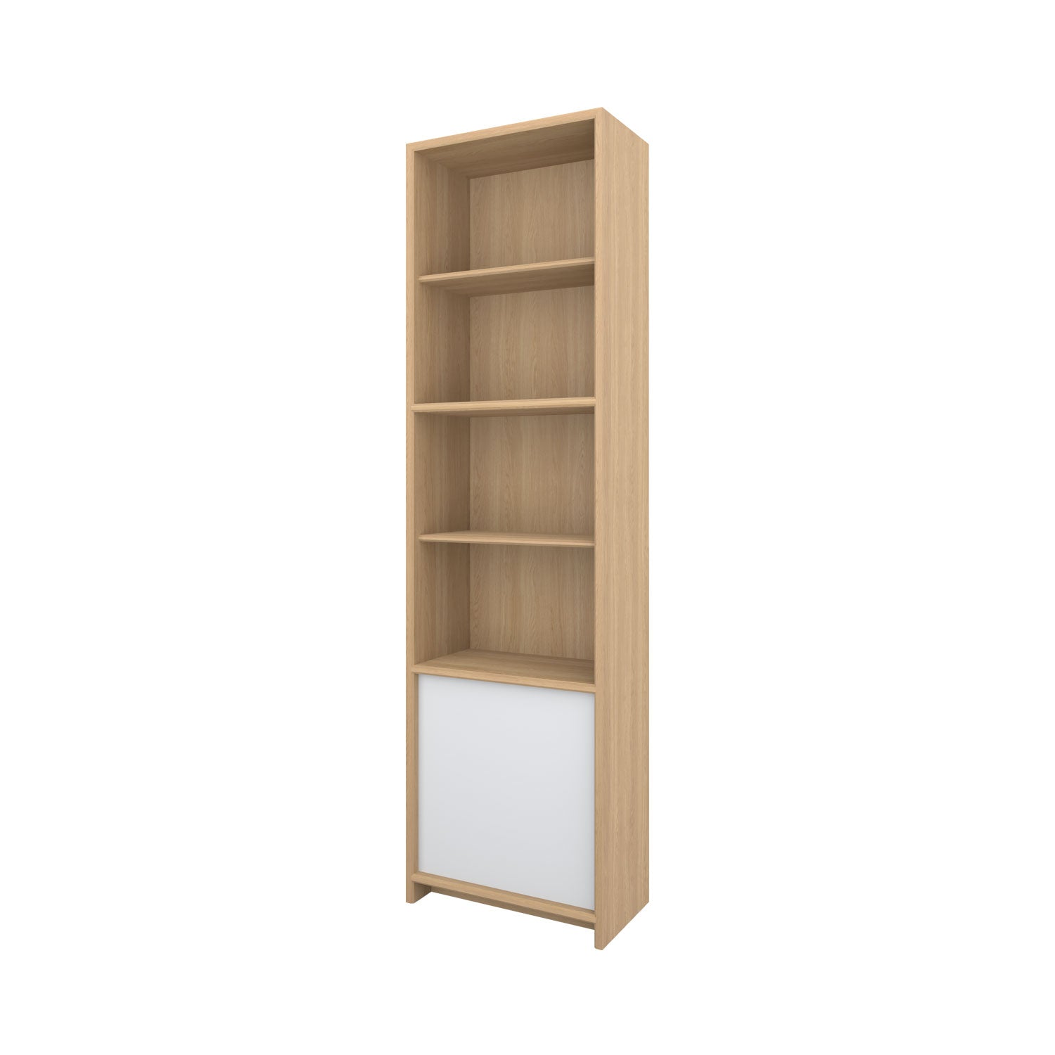 Axel Bookcase with Door Oak - W60cm / Oak/White / Oak Veneer