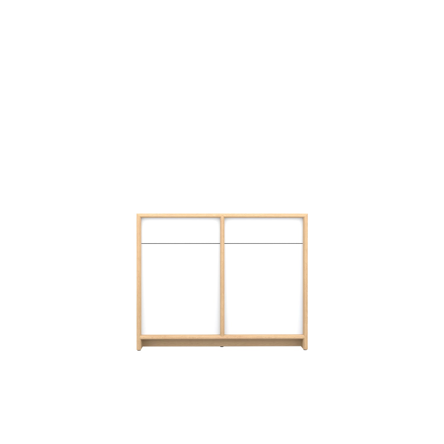 Axel 2 Door Buffet 100 Oak - Oak/White / Solid Oak