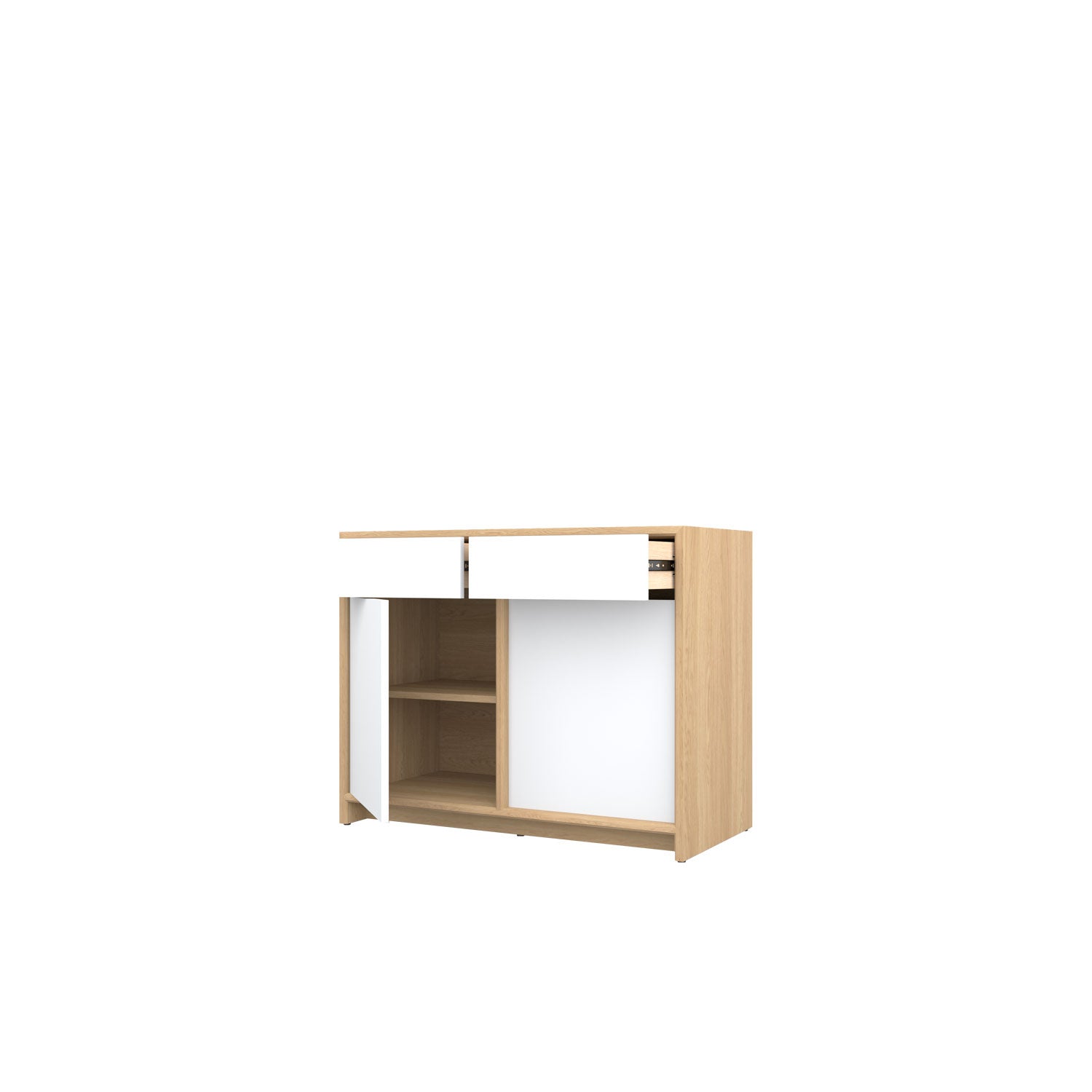 Axel 2 Door Buffet 100 Oak - Oak/White / Oak Veneer