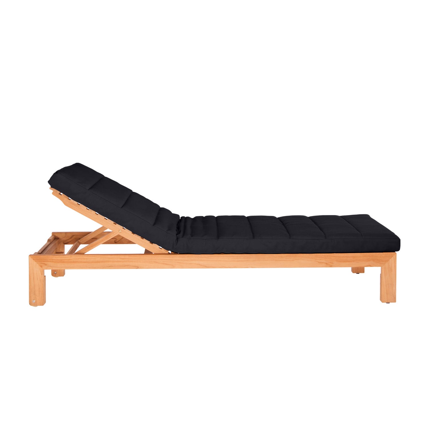 Azure Teak Sunlounger - Olefin Black