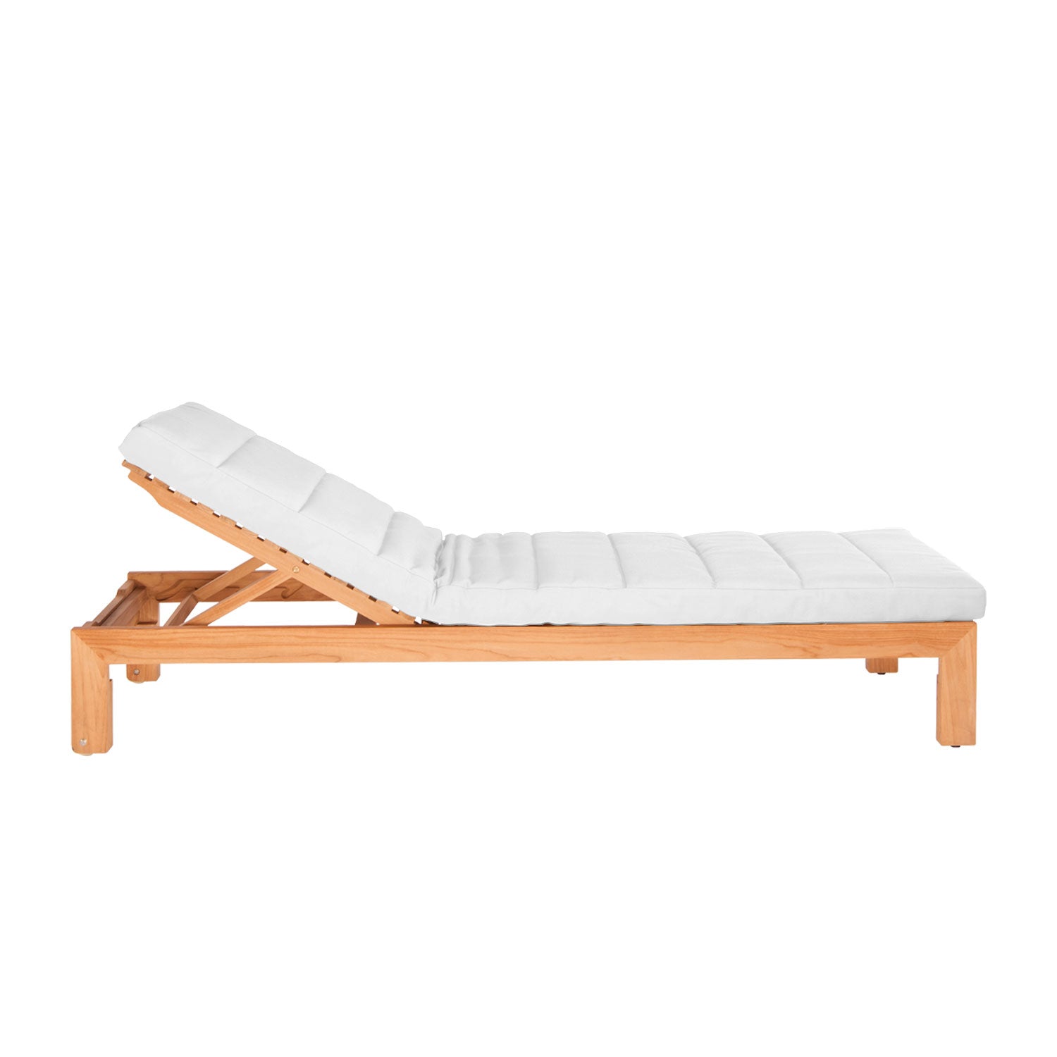 Azure Teak Sunlounger - Olefin White