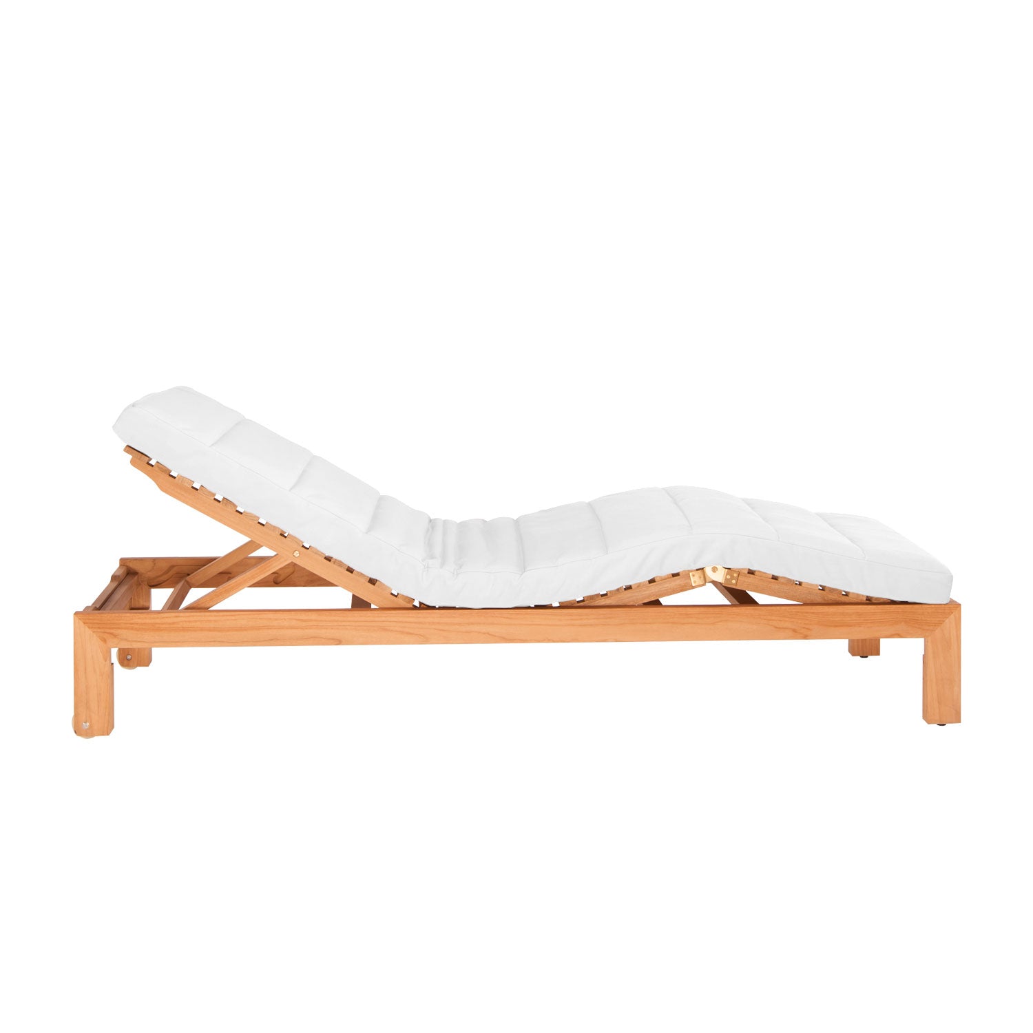 Azure Teak Sunlounger - Olefin White