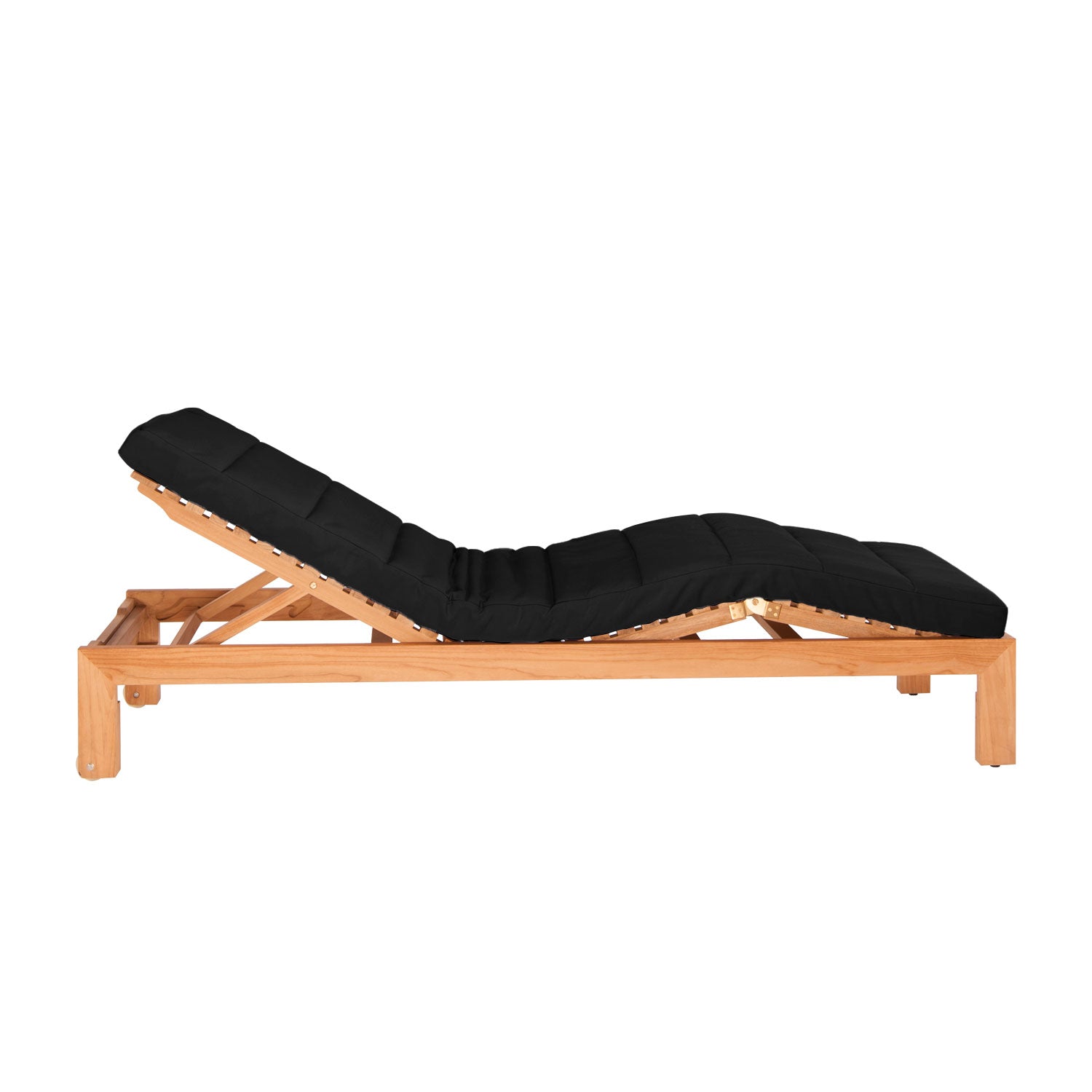 Azure Teak Sunlounger - Sunbrella Raven Black