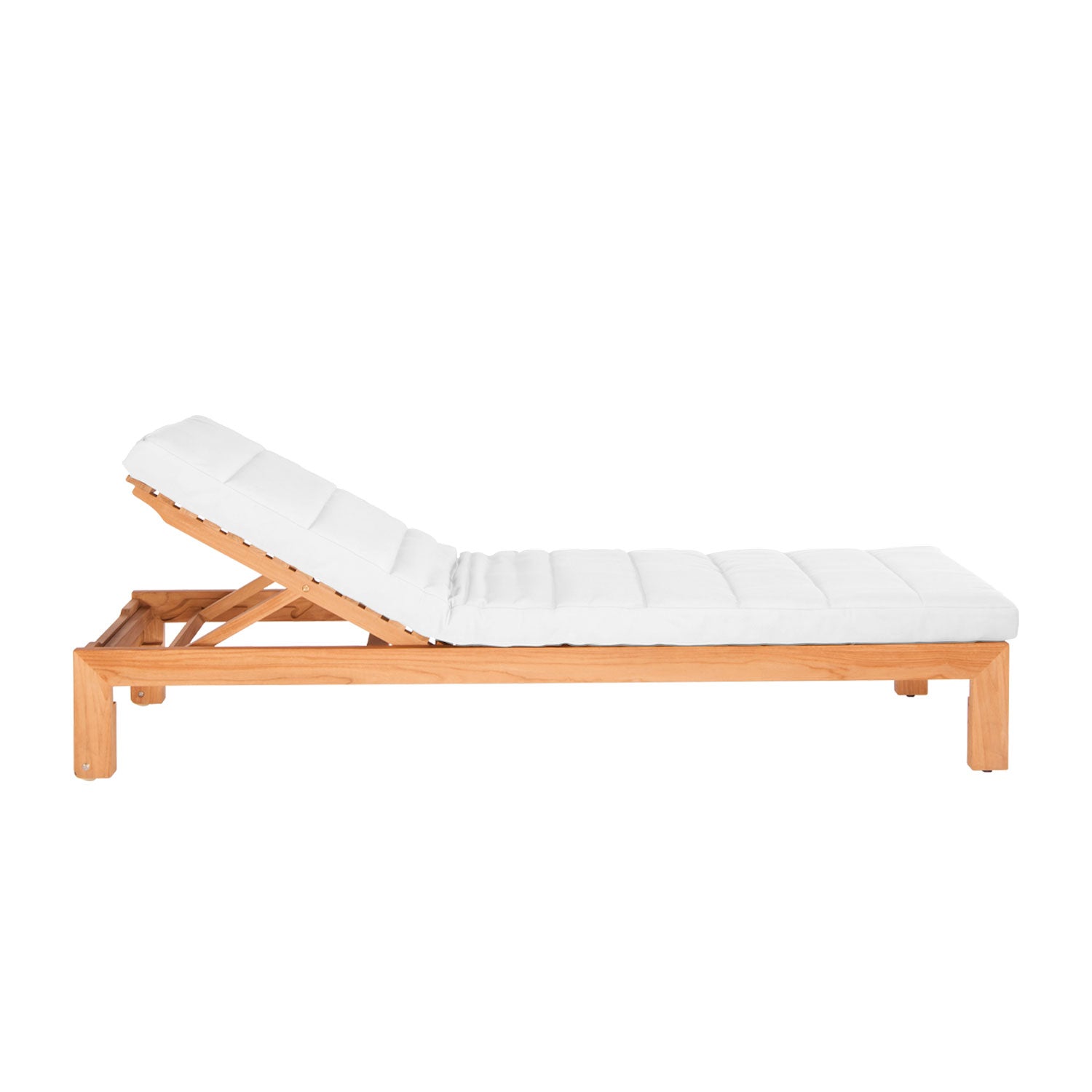 Azure Teak Sunlounger - Sunbrella White