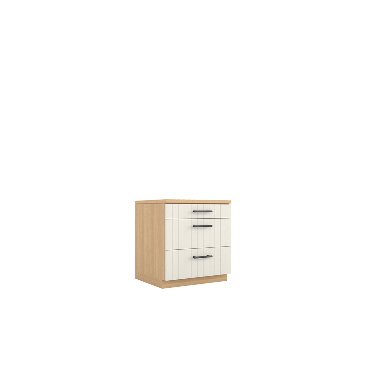 Booker 3 Drawer Bedside - Oak/Oak