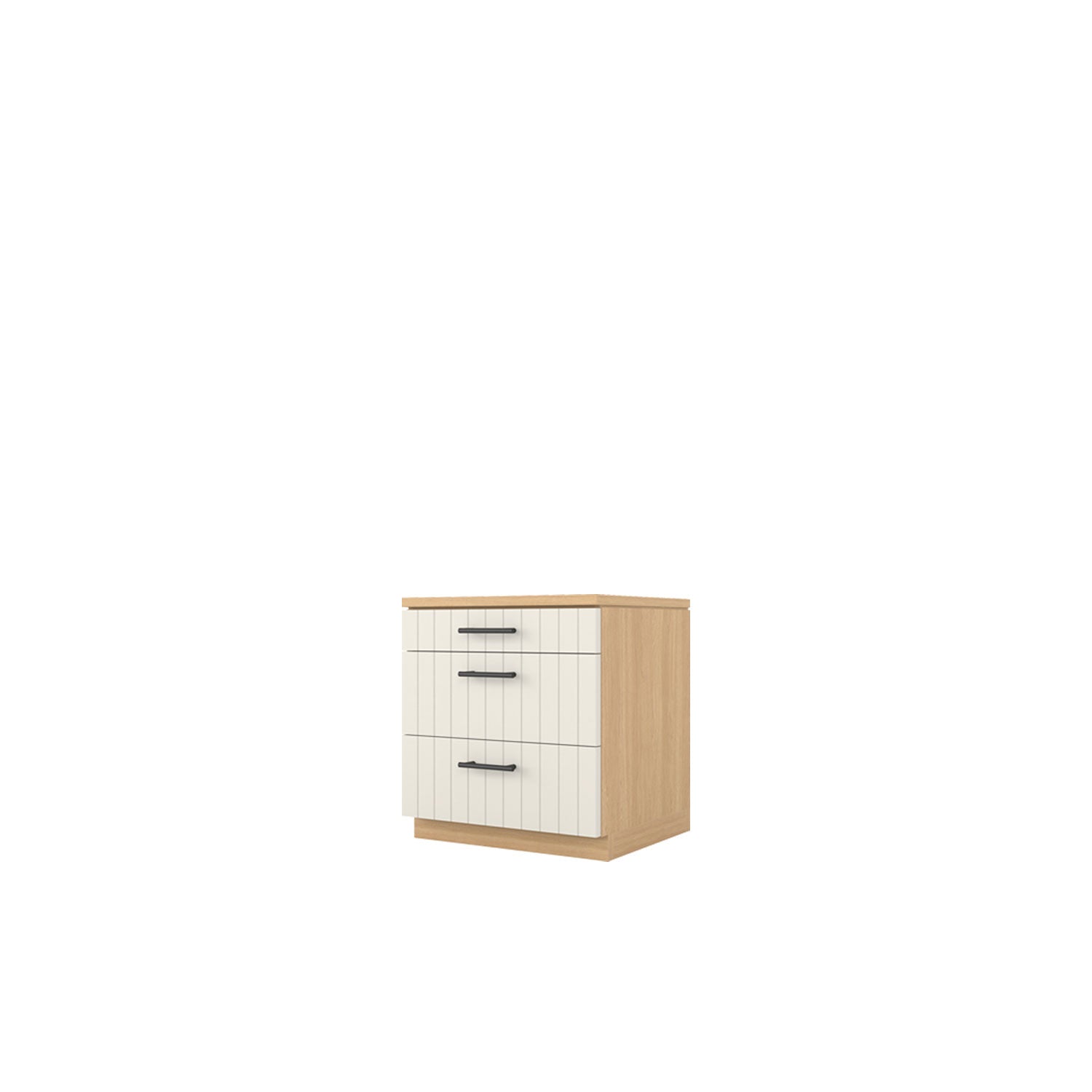 Booker 3 Drawer Bedside - Oak/White