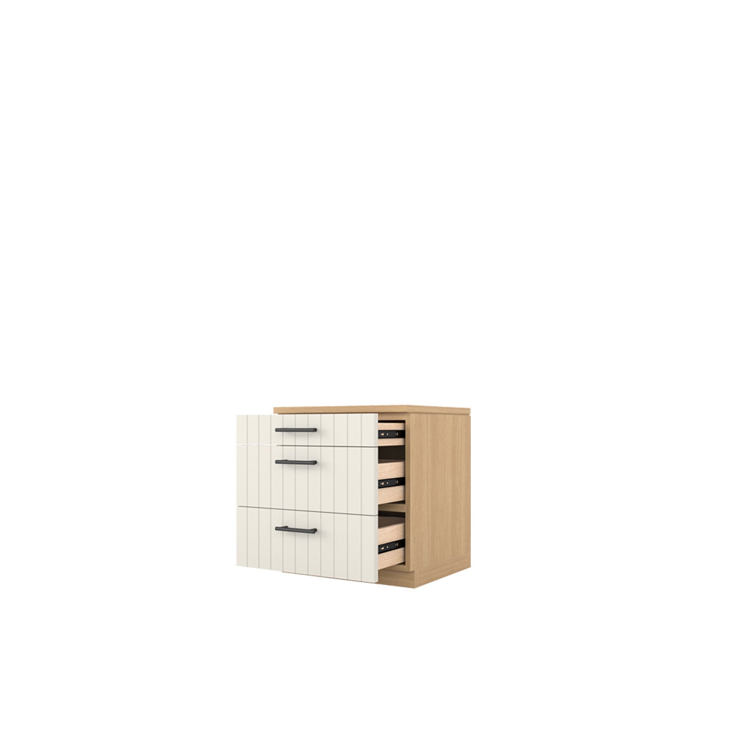 Booker 3 Drawer Bedside - Oak/Oak