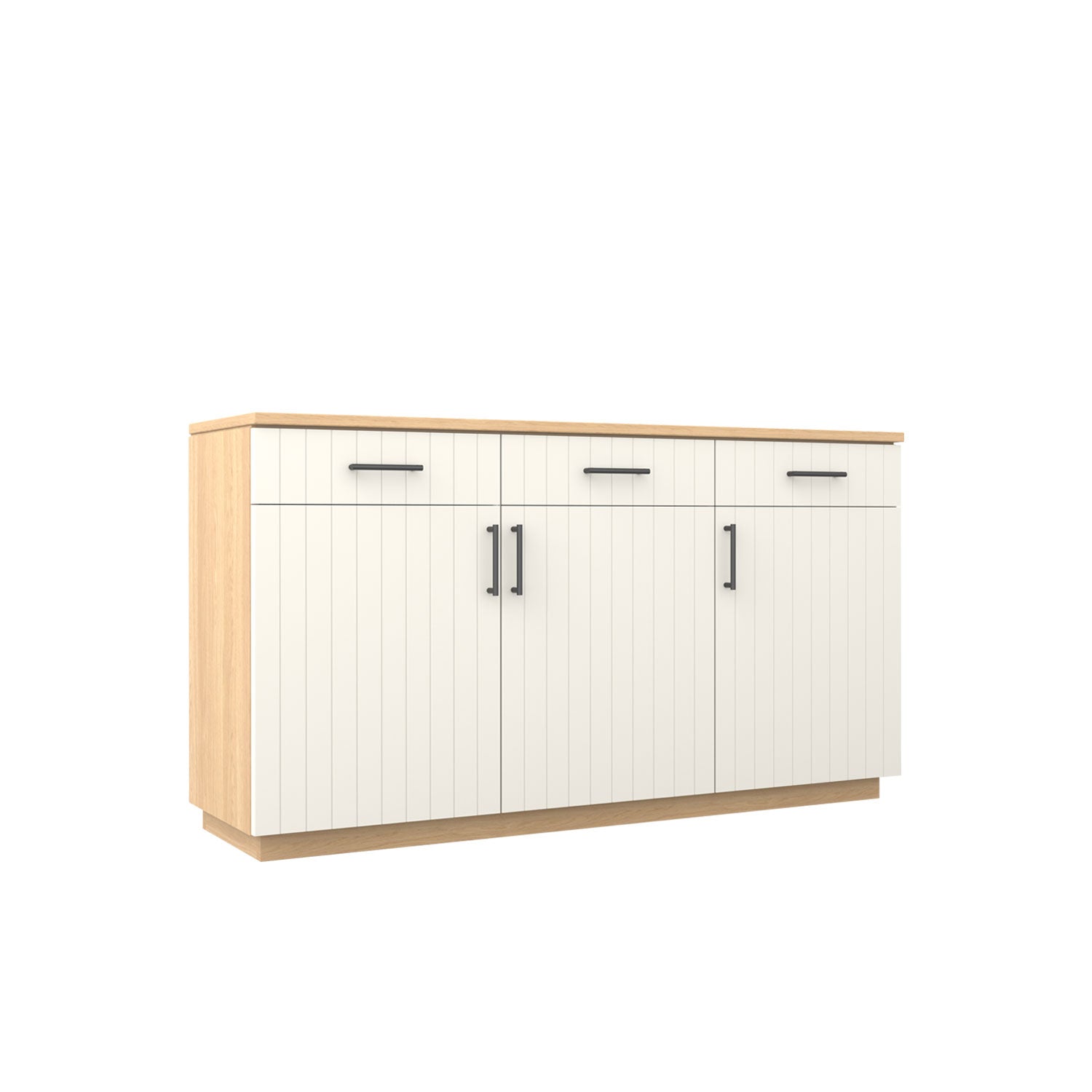 Booker Buffet 160 - Oak/White / Solid Oak