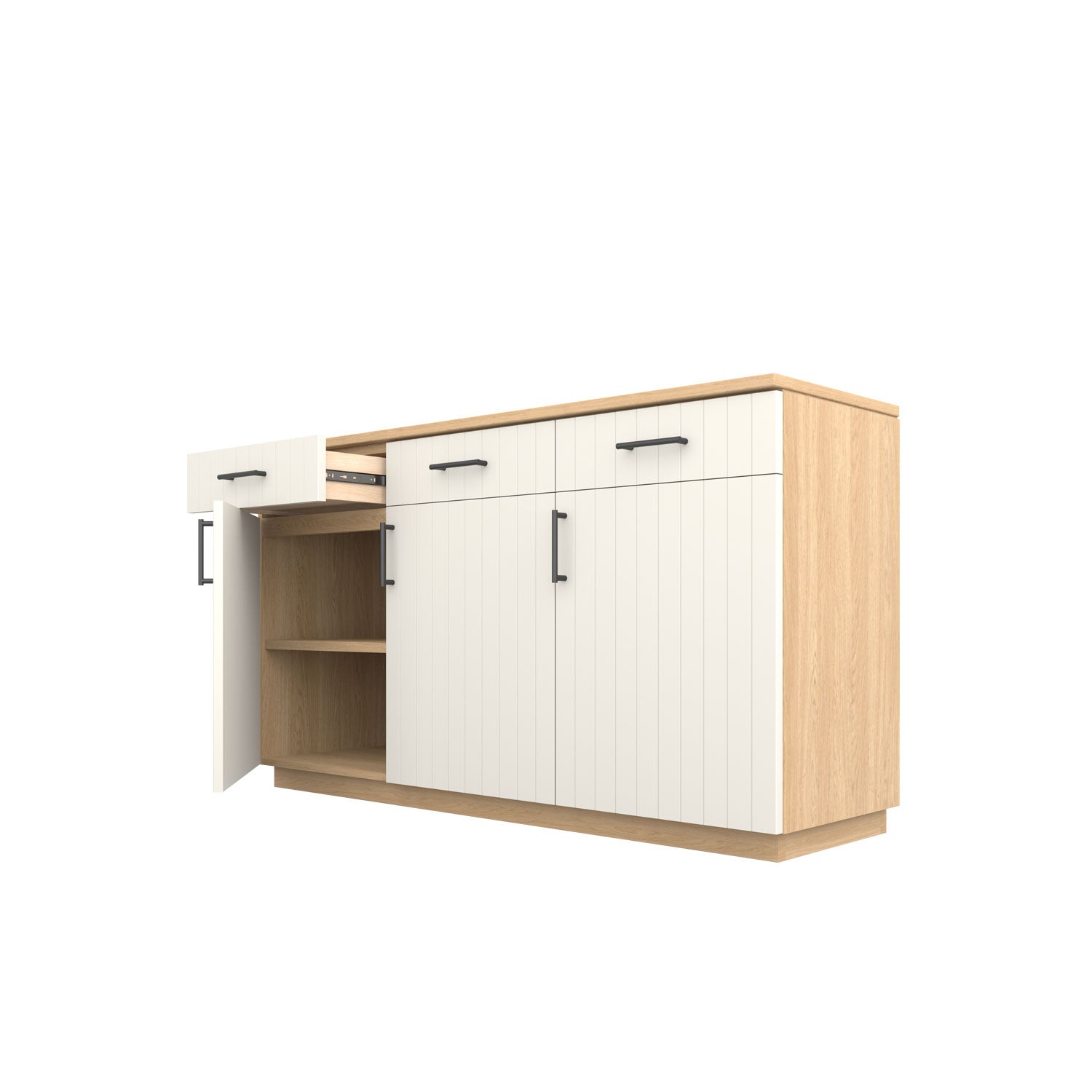Booker Buffet 160 - Oak/White / Oak Veneer