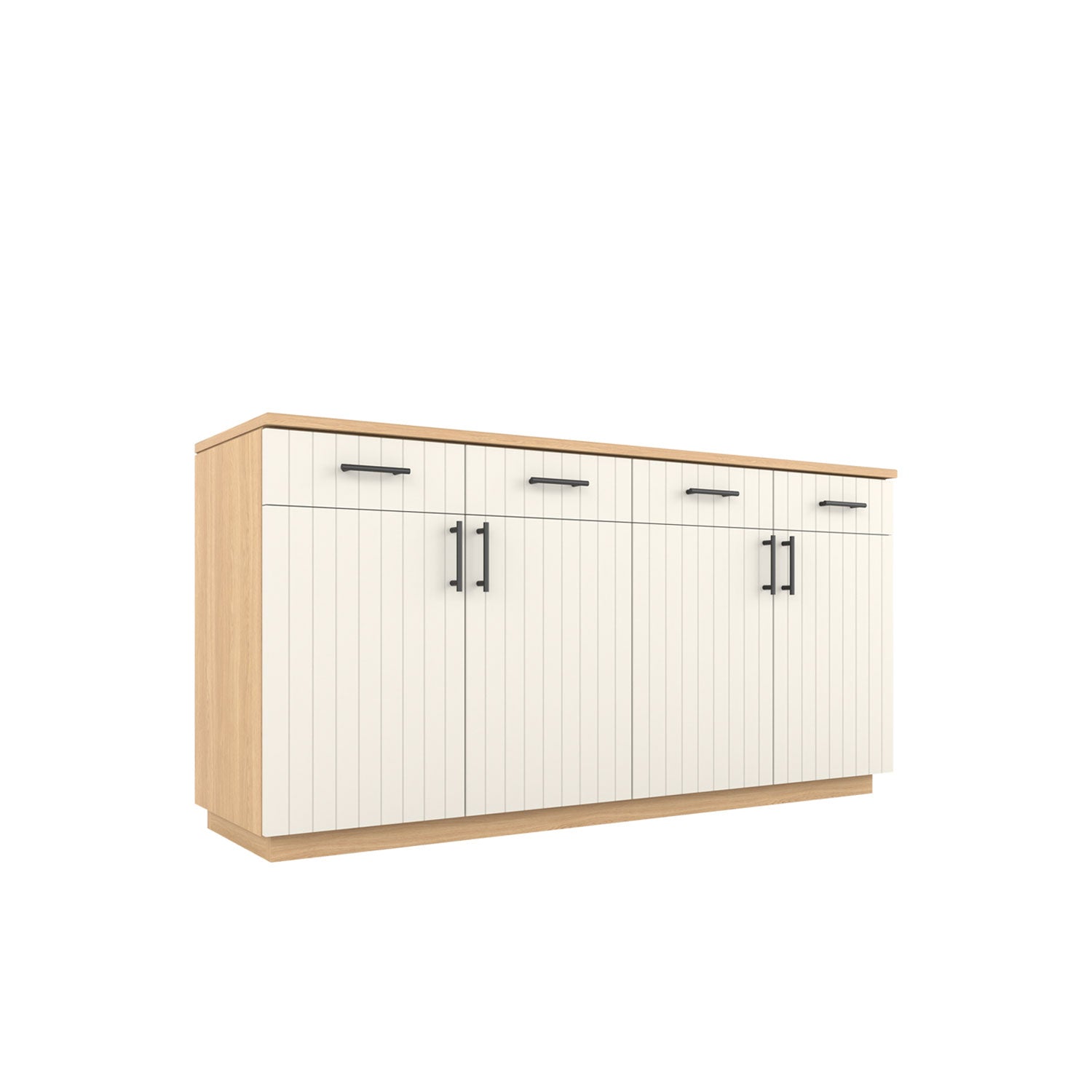 Booker Buffet 180 - Oak/White / Solid Oak