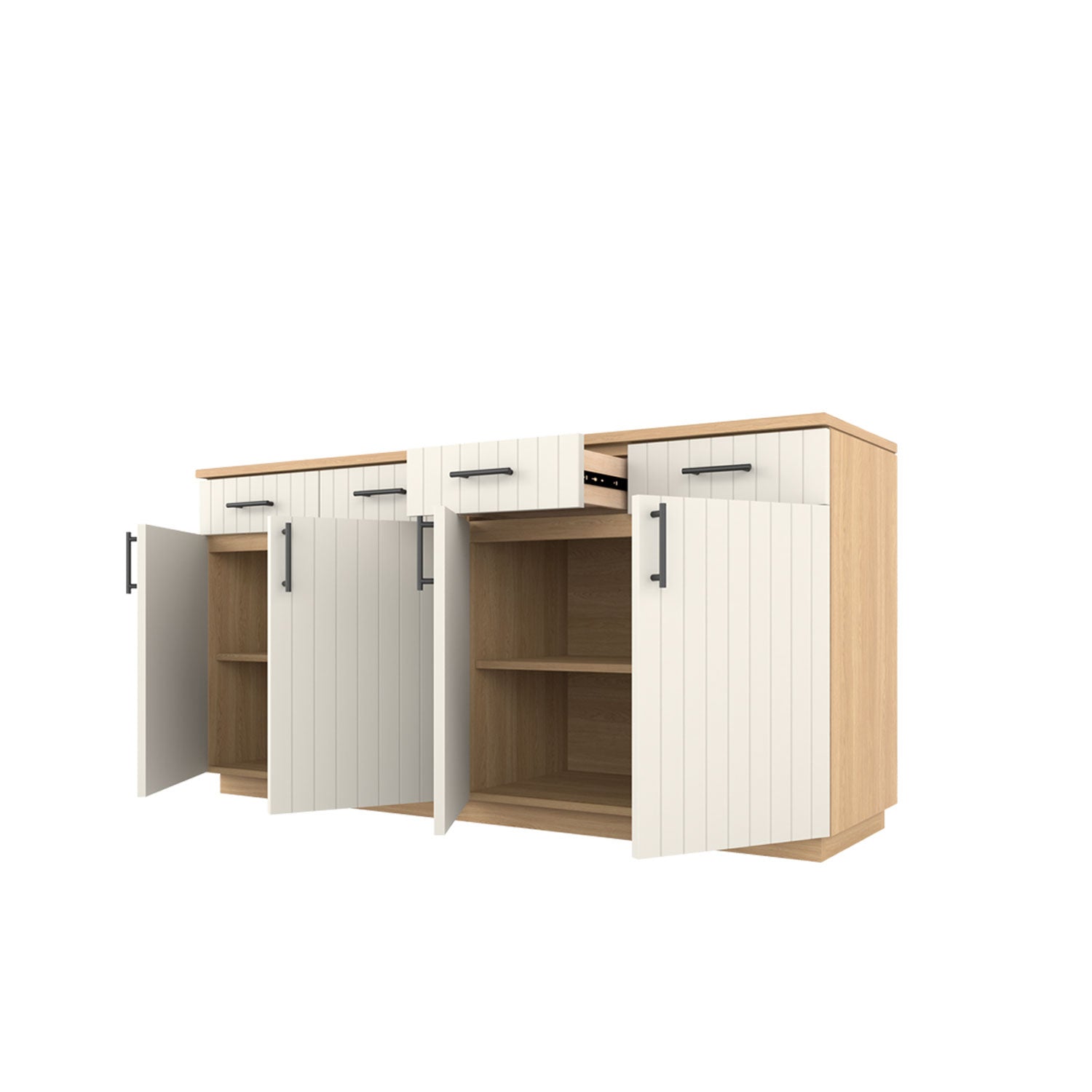 Booker Buffet 180 - Oak/White / Solid Oak