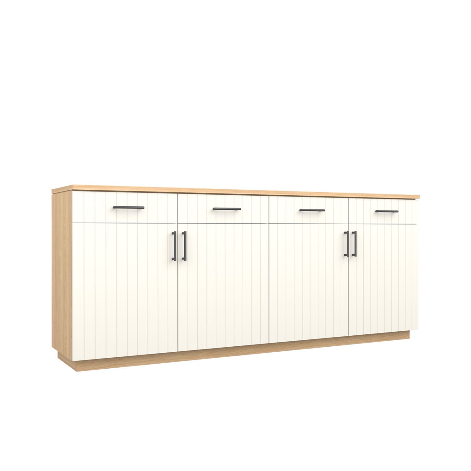 Booker Buffet 210 - Oak/White / Solid Oak