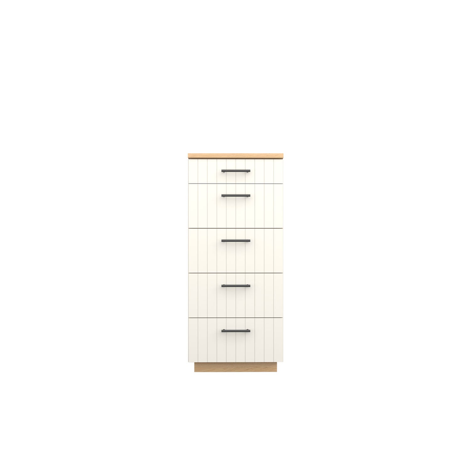 Booker 5 Drawer Tallboy 50 - Oak/Oak