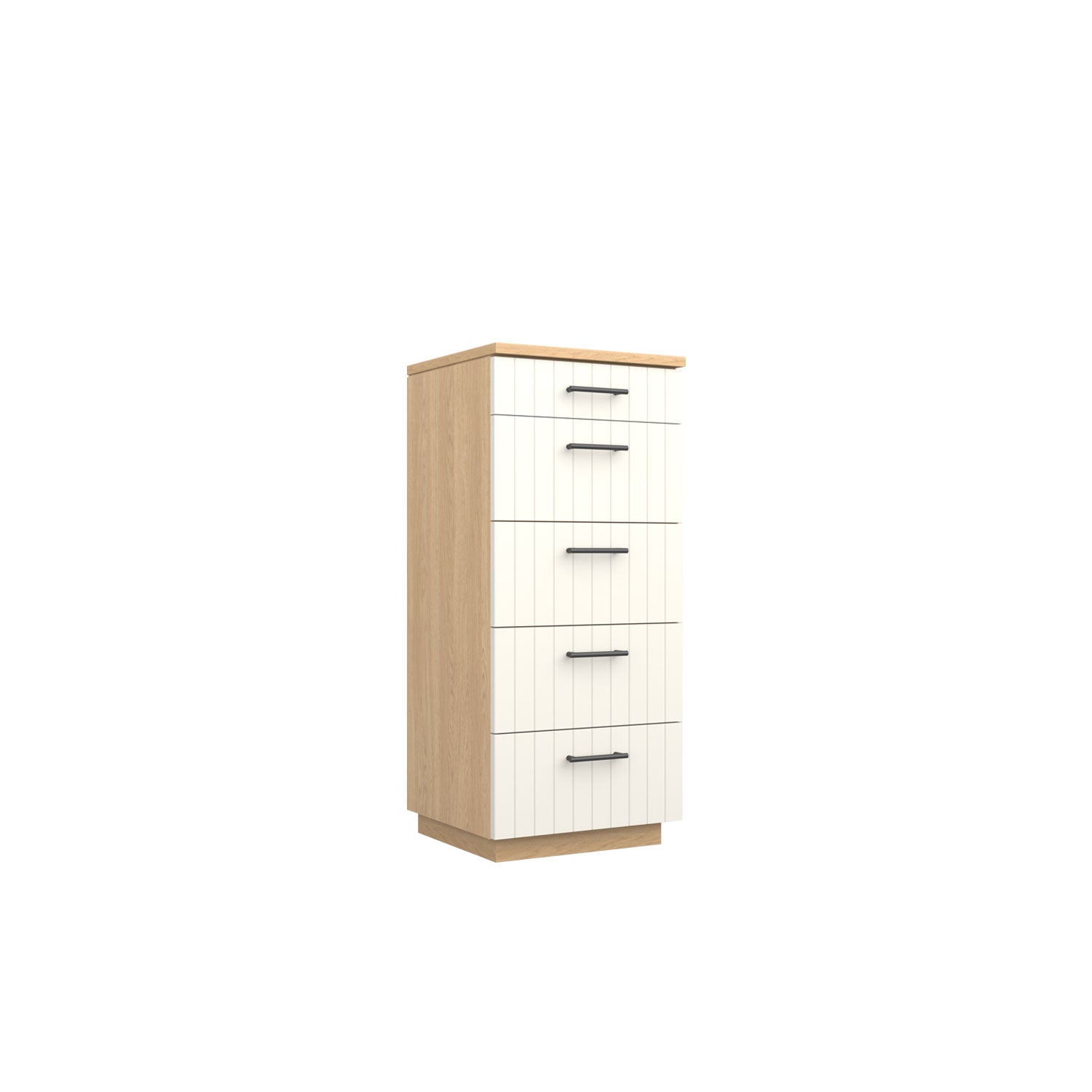 Booker 5 Drawer Tallboy 50 - Oak/Oak