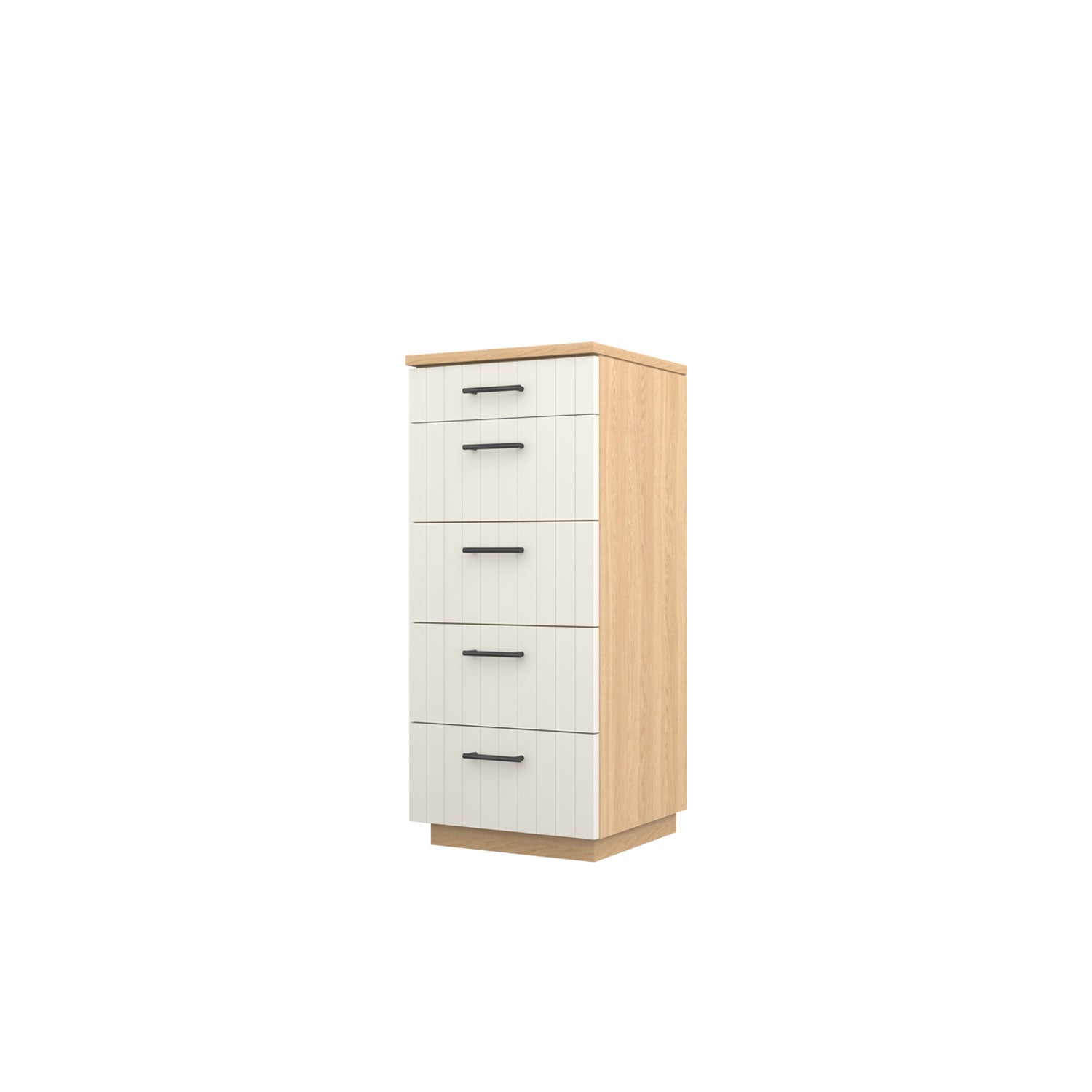 Booker 5 Drawer Tallboy 50 - Oak/Oak