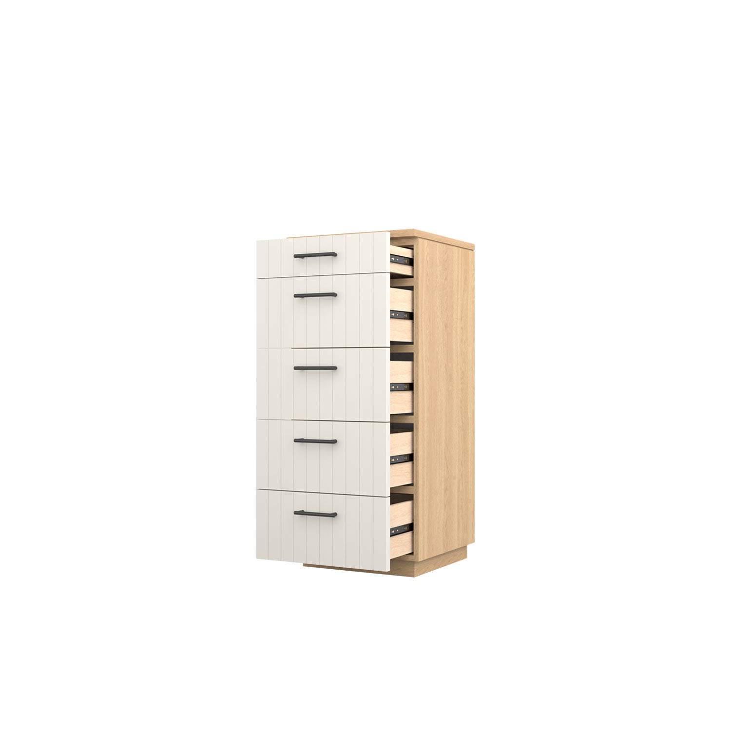 Booker 5 Drawer Tallboy 50 - Oak/Oak