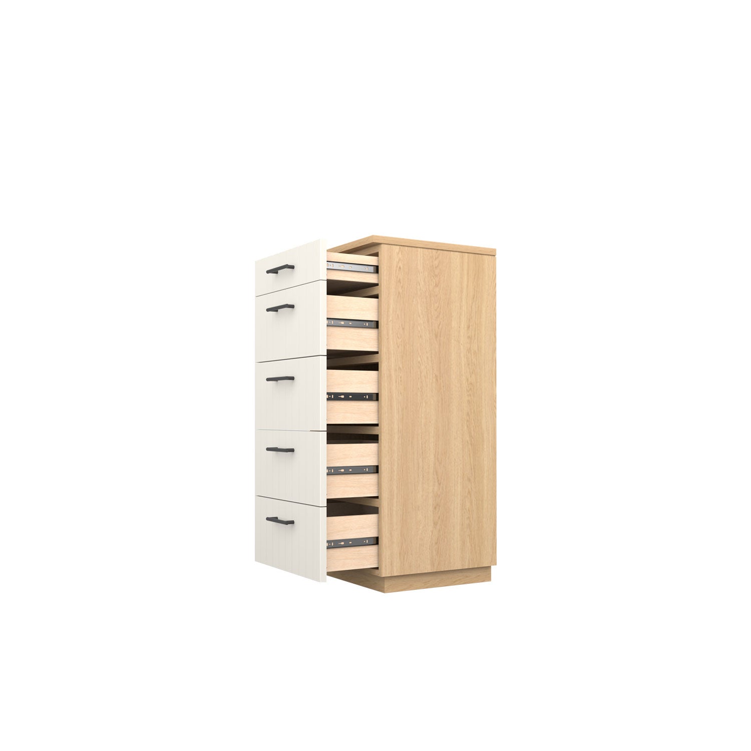 Booker 5 Drawer Tallboy 50 - Oak/White