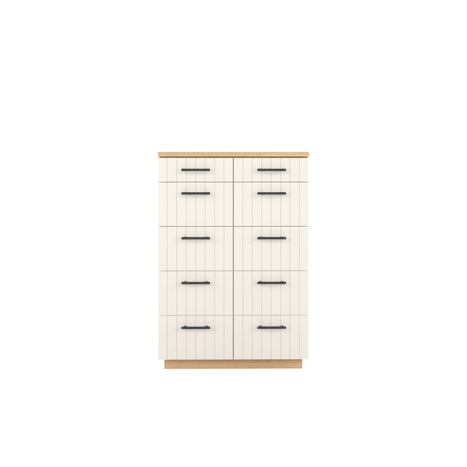 Booker 5 Drawer Tallboy 80 - Oak/White