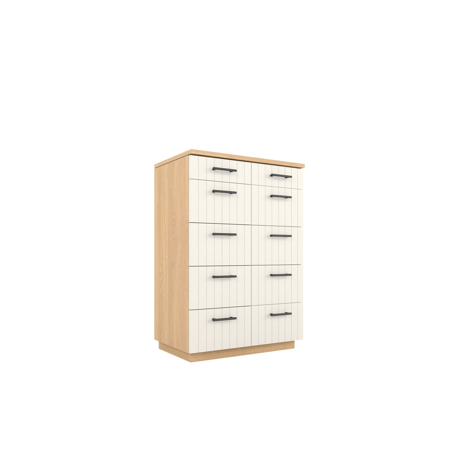 Booker 5 Drawer Tallboy 80 - Oak/White