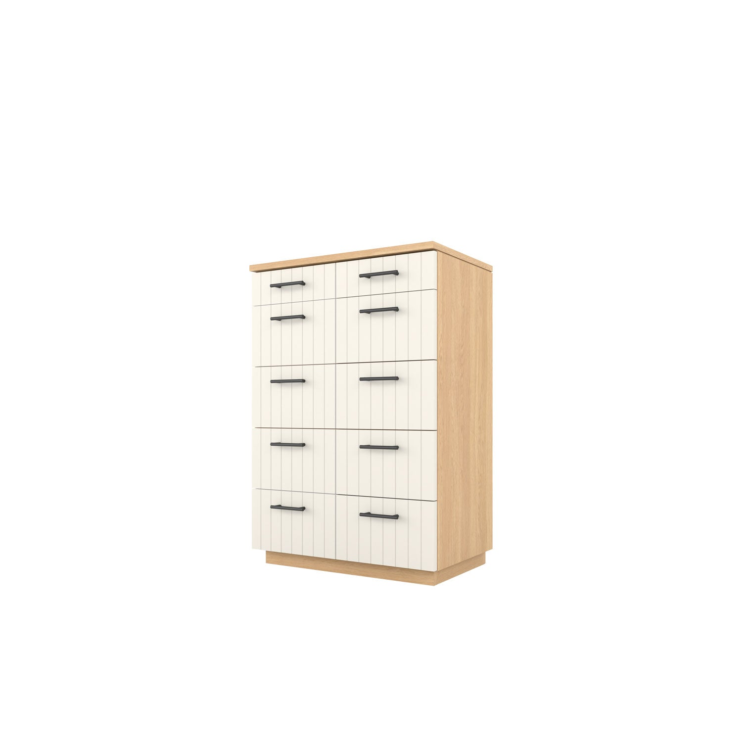 Booker 5 Drawer Tallboy 80 - Oak/White