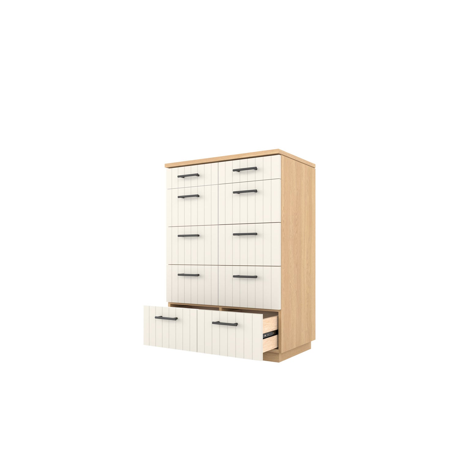 Booker 5 Drawer Tallboy 80 - Oak/Oak