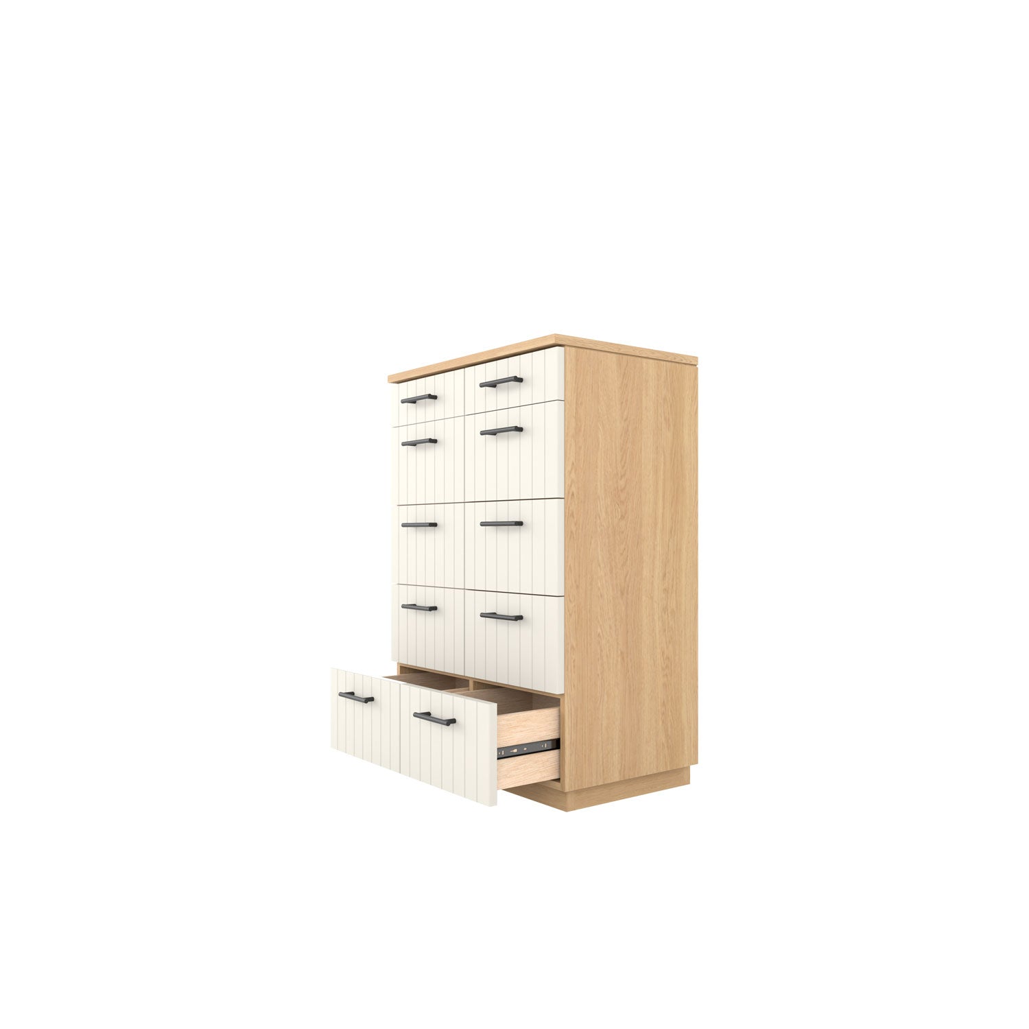 Booker 5 Drawer Tallboy 80 - Oak/White