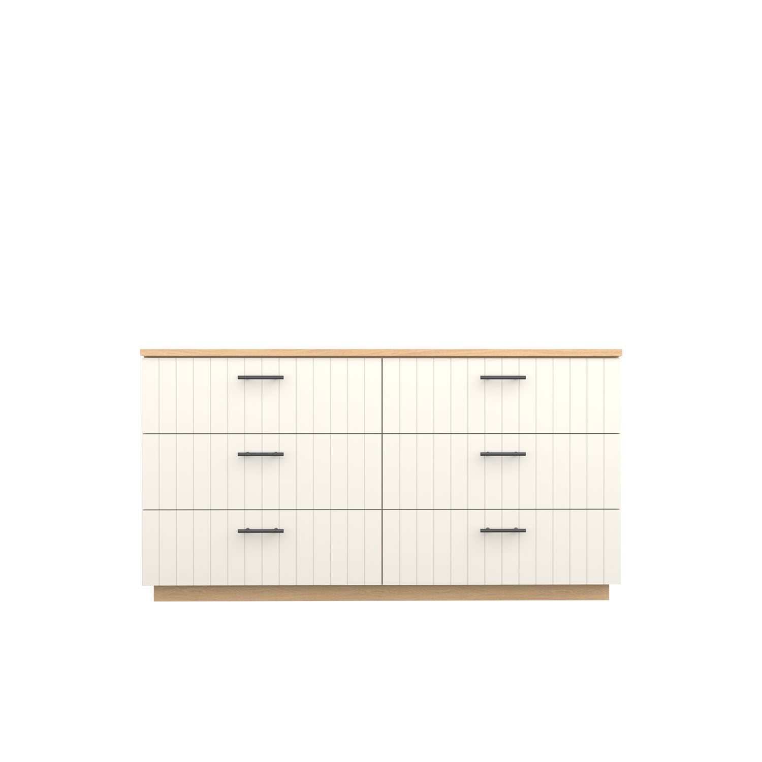 Booker 6 Drawer Dresser 160 - Oak/White / Solid Oak