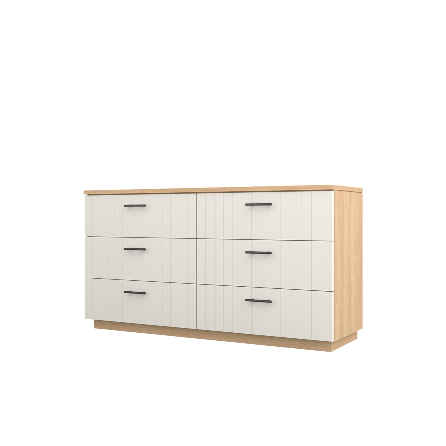 Booker 6 Drawer Dresser 160 - Oak/White / Oak Veneer