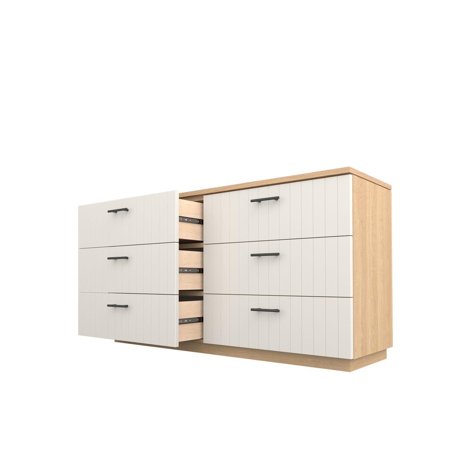 Booker 6 Drawer Dresser 160 - Oak/White / Oak Veneer