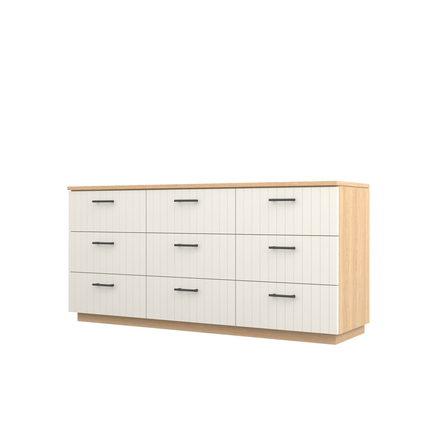 Booker 9 Drawer Dresser 180 - Oak/White / Oak Veneer