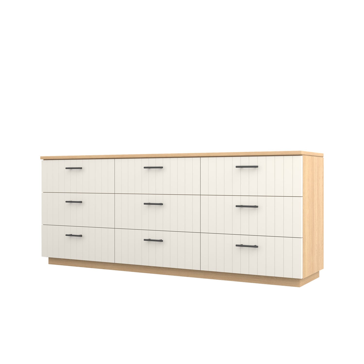 Booker 9 Drawer Dresser 210 - Oak/White / Solid Oak