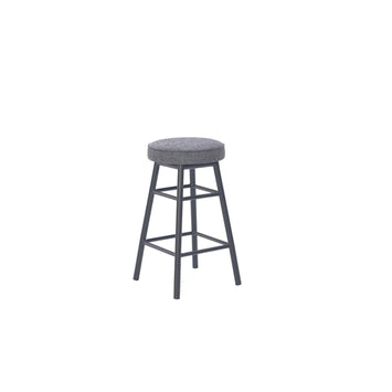 Dan Alu Bar Stool Black - Upholstered Seat - Karl Ash