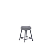Dan Alu Dining Stool Black - Upholstered Seat - Karl Dark Grey