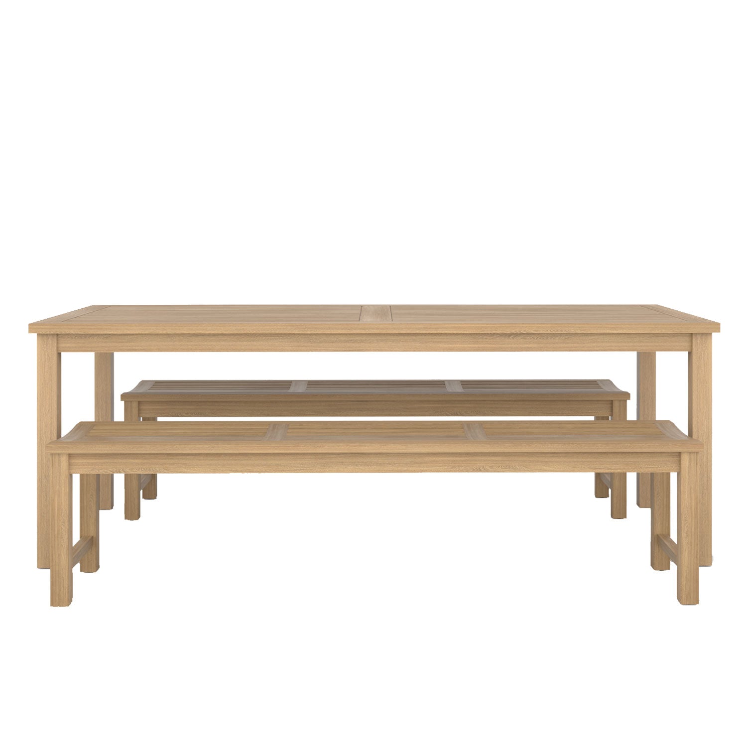 Duke Table and Abacus Backless Bench Dining Set - Duke 210x90 + 2 Backless Bench