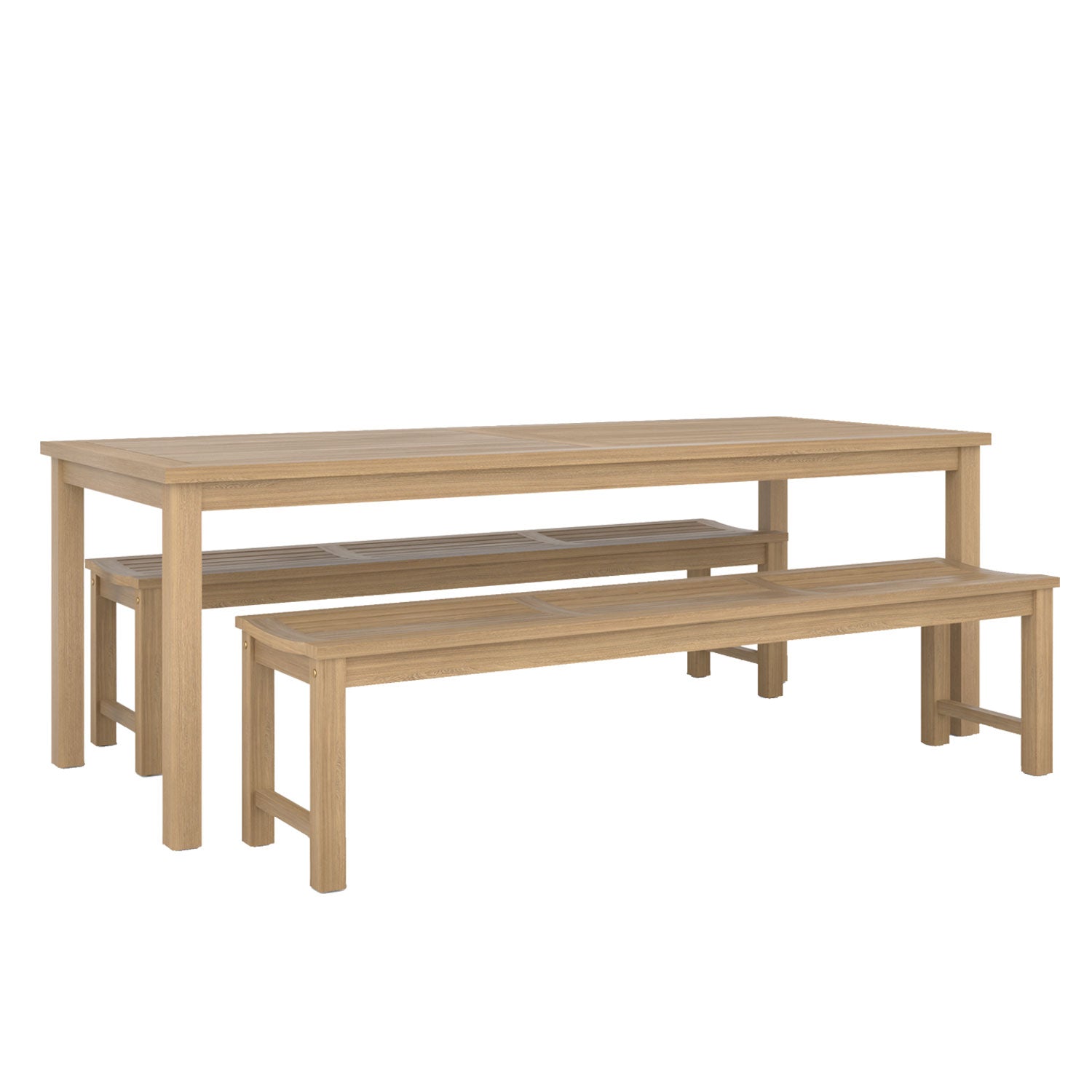 Duke Table and Abacus Backless Bench Dining Set - Duke 210x90 + 2 Backless Bench