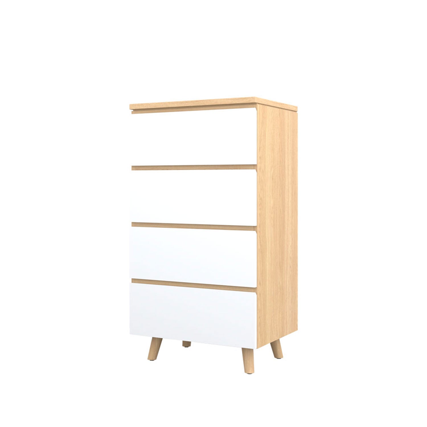 Fritz Tallboy 60 Oak - Oak/White / Oak Veneer