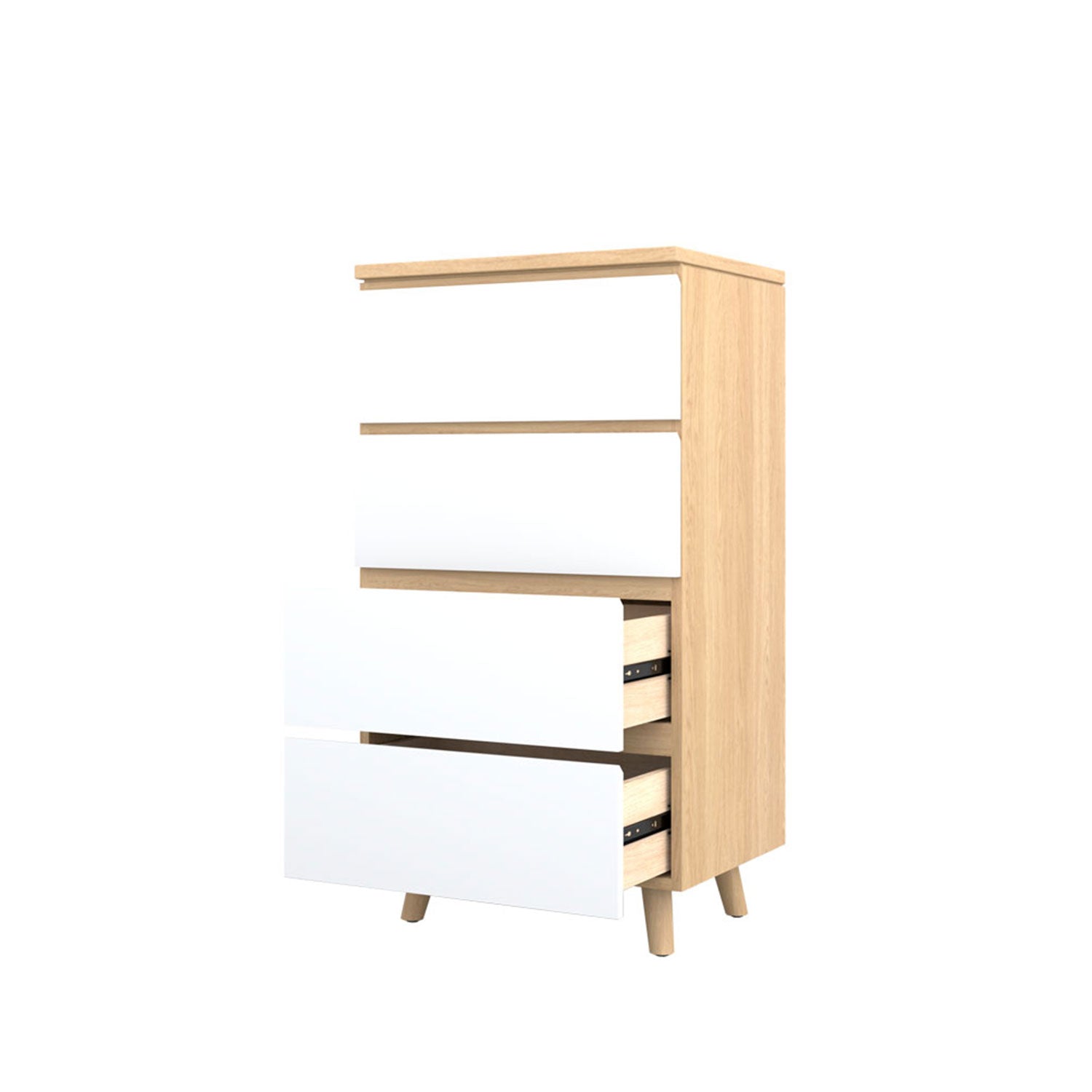 Fritz Tallboy 60 Oak - Oak/White / Oak Veneer