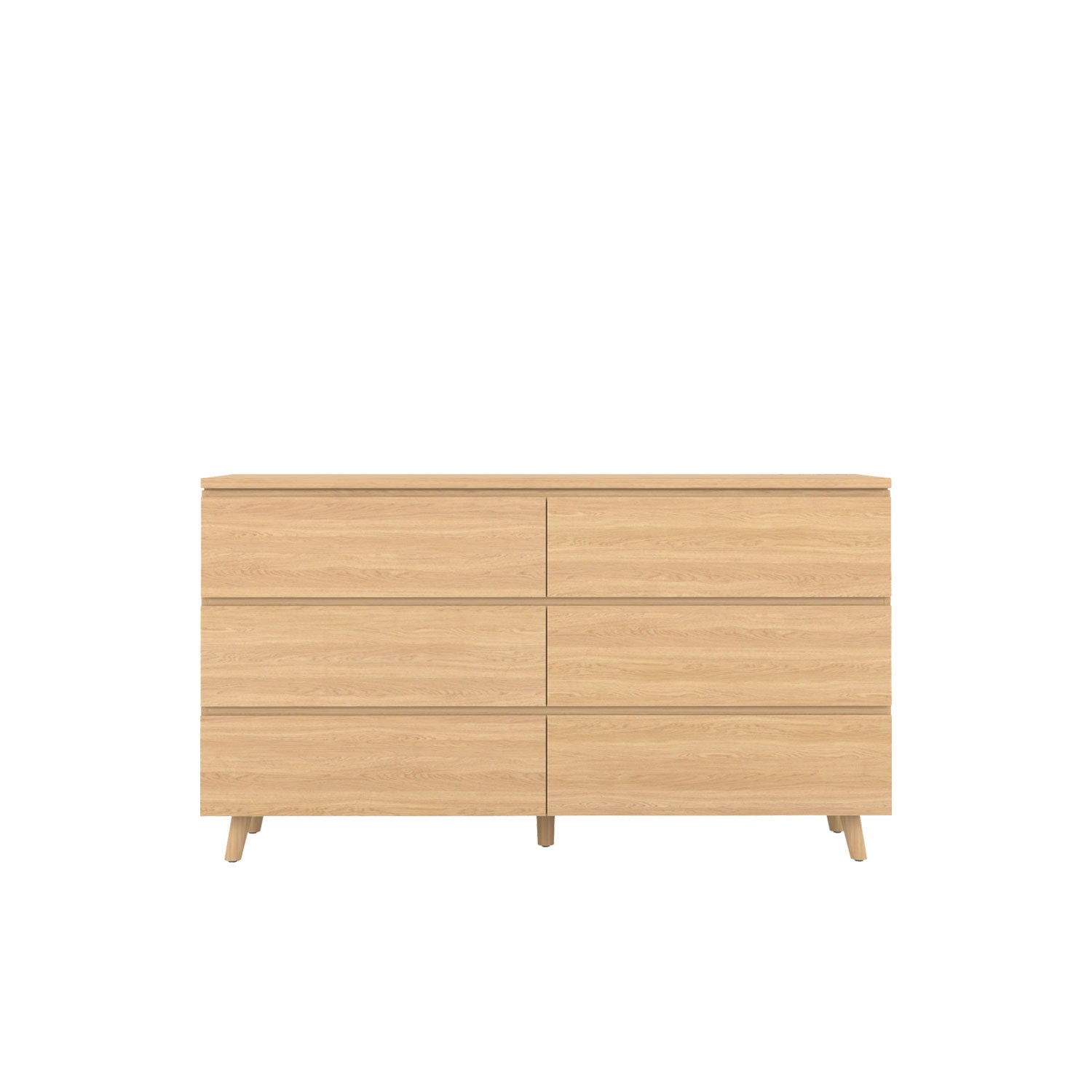 Fritz 6 Drawer Dresser 160 Oak - Oak/Oak / Oak Veneer