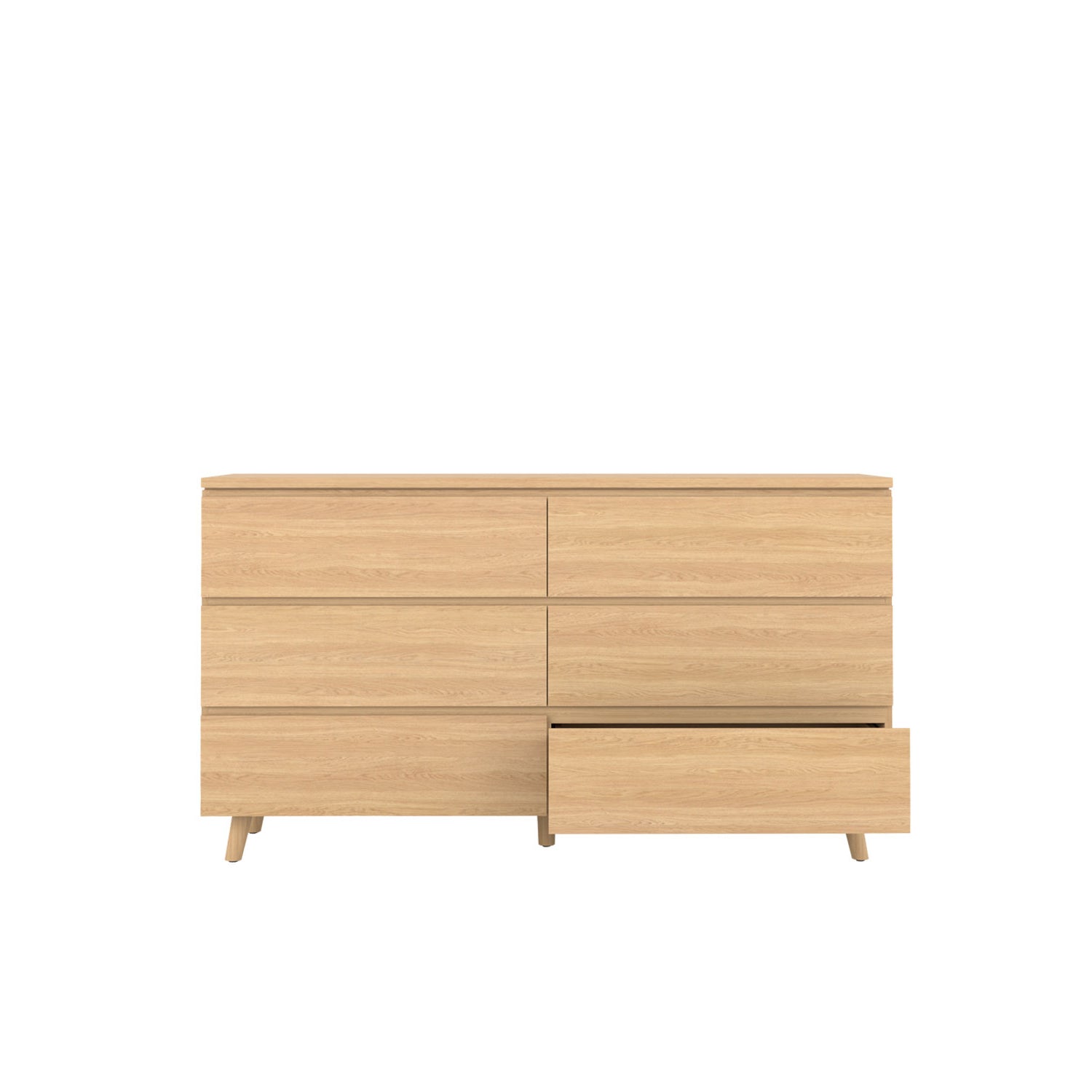 Fritz 6 Drawer Dresser 160 Oak - Oak/Oak / Solid Oak