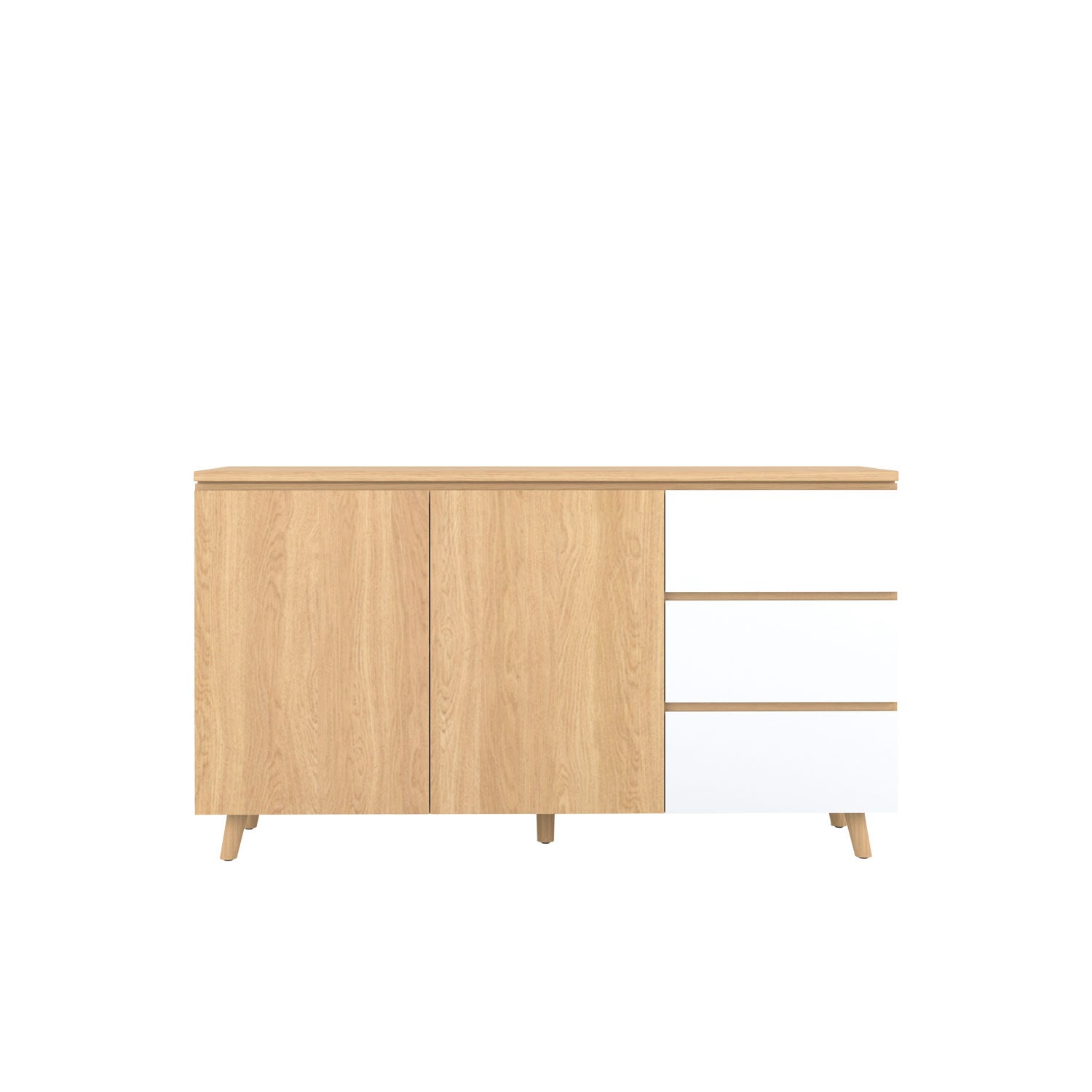 Fritz Buffet 160 Oak - Oak/White / Solid Oak